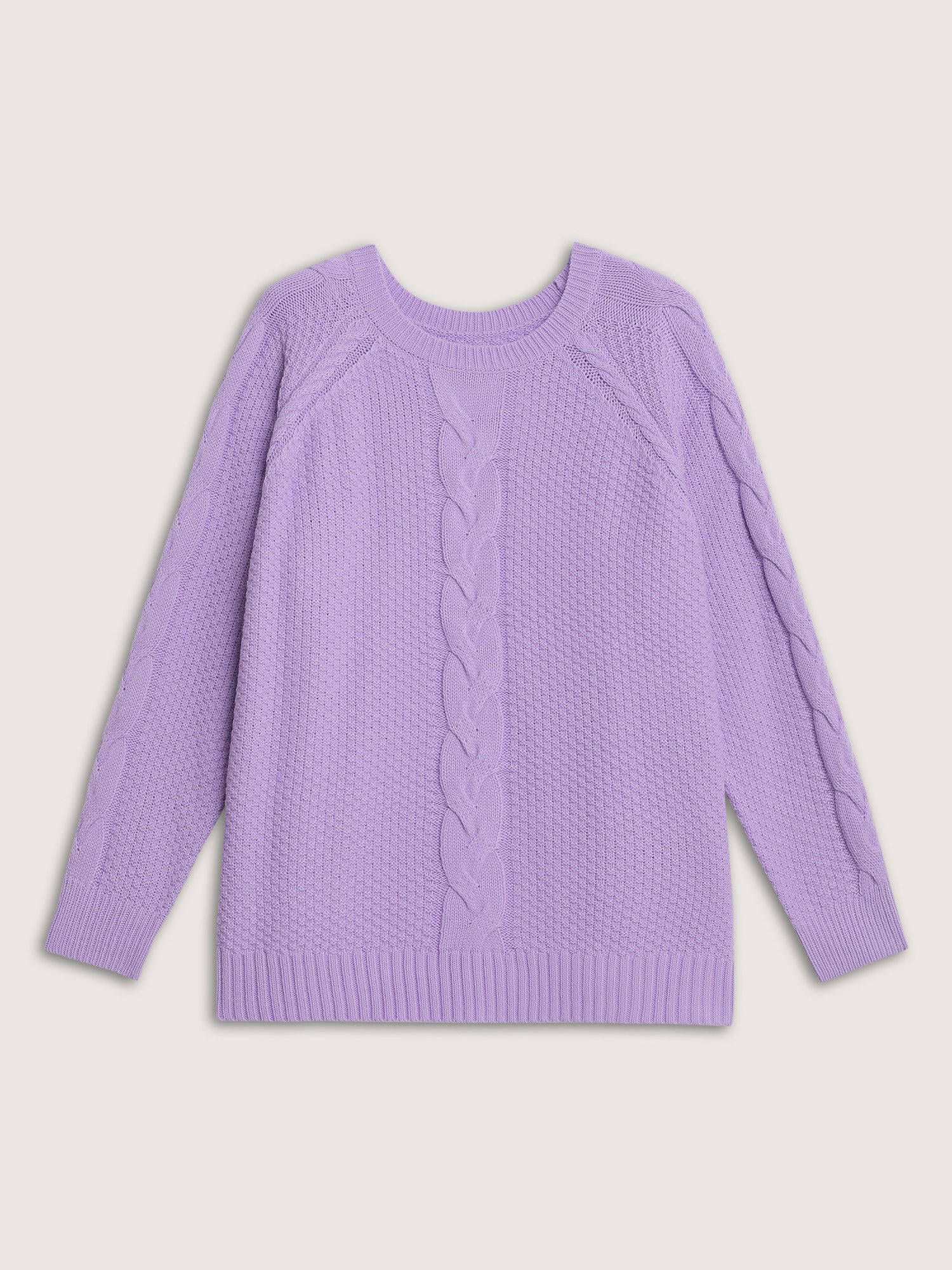 Cable Knit Raglan Sleeve Pullover - Image 5