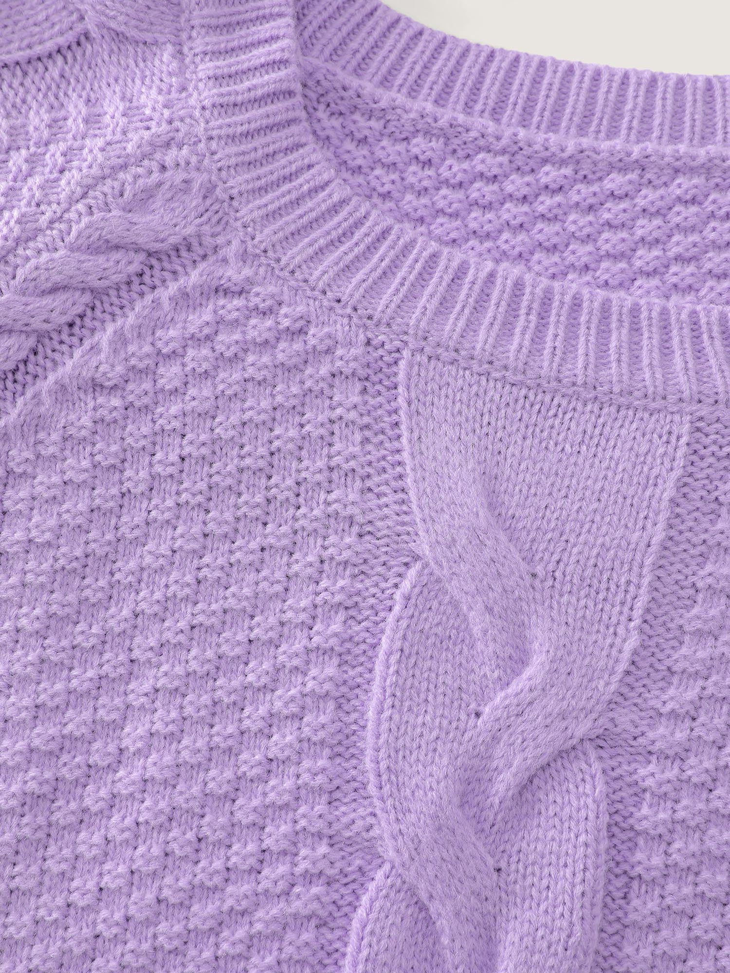 Cable Knit Raglan Sleeve Pullover - Image 6