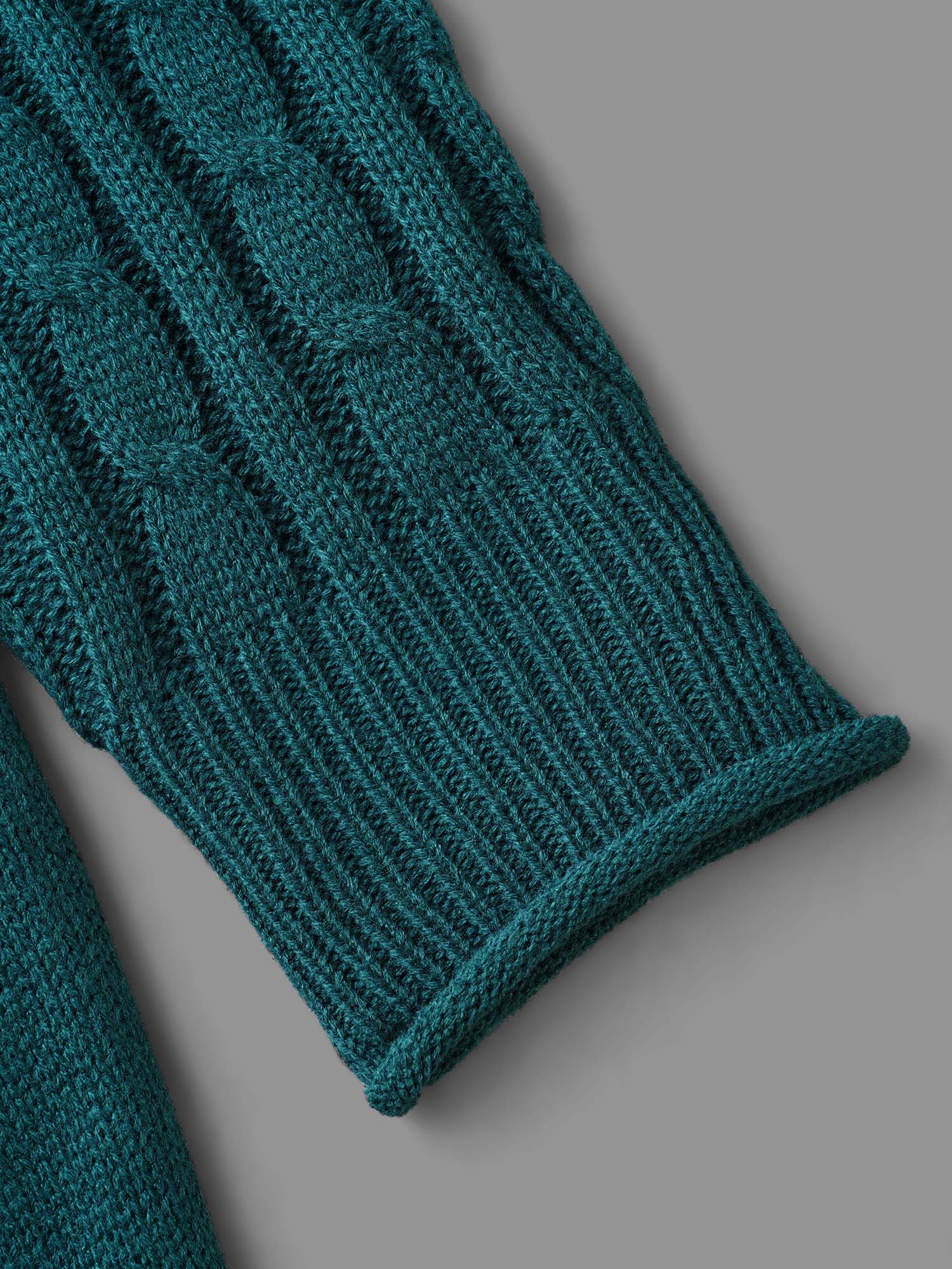 Cable Knit Sleeve Chest Pocket Pullover - Image 8