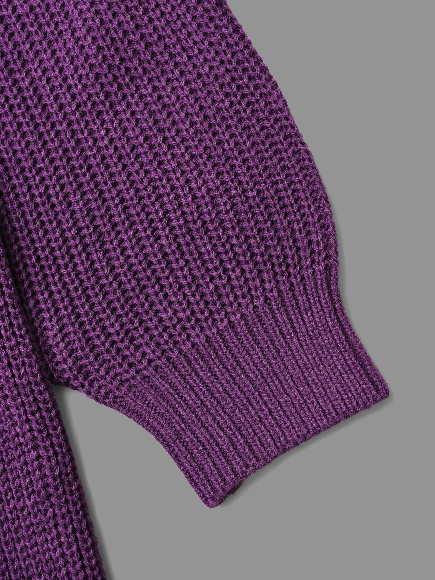 Cable Knit Texture Raglan Sleeve Pullover - Image 7
