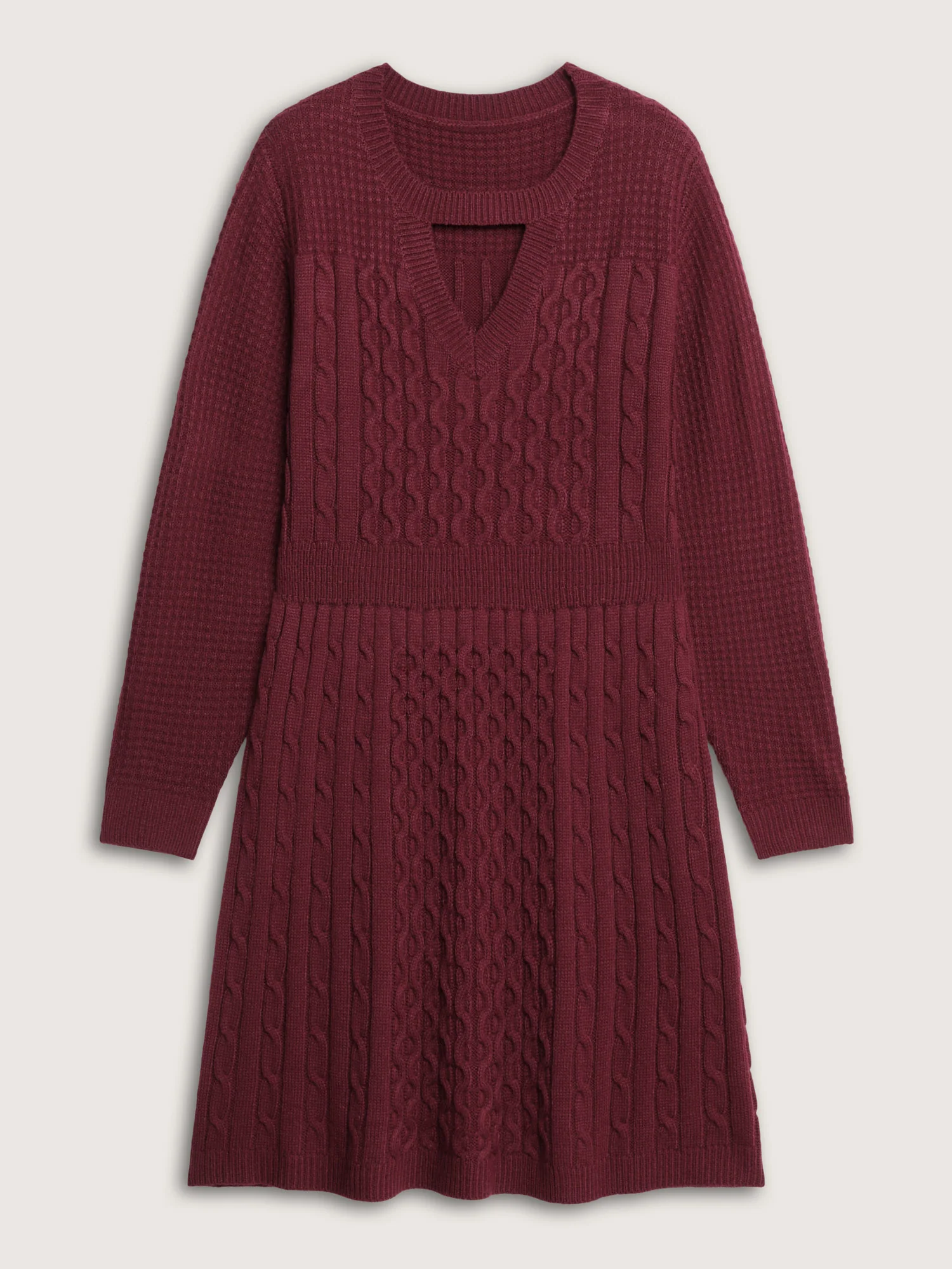 Cable Knit Textured Cut-Out Sweater Dress - Image 5