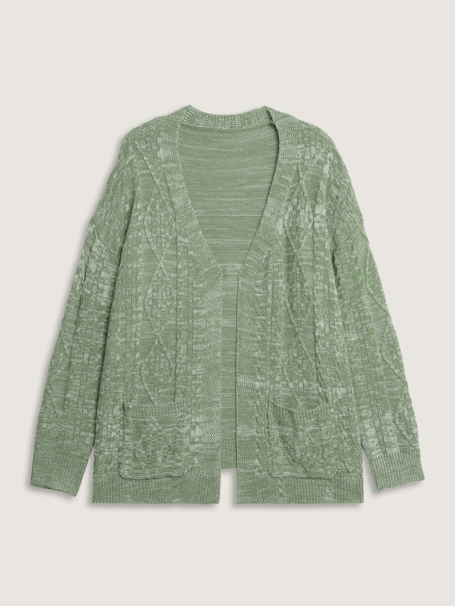 Cable Knit Textured Pockets Knit Cardigan - Image 8