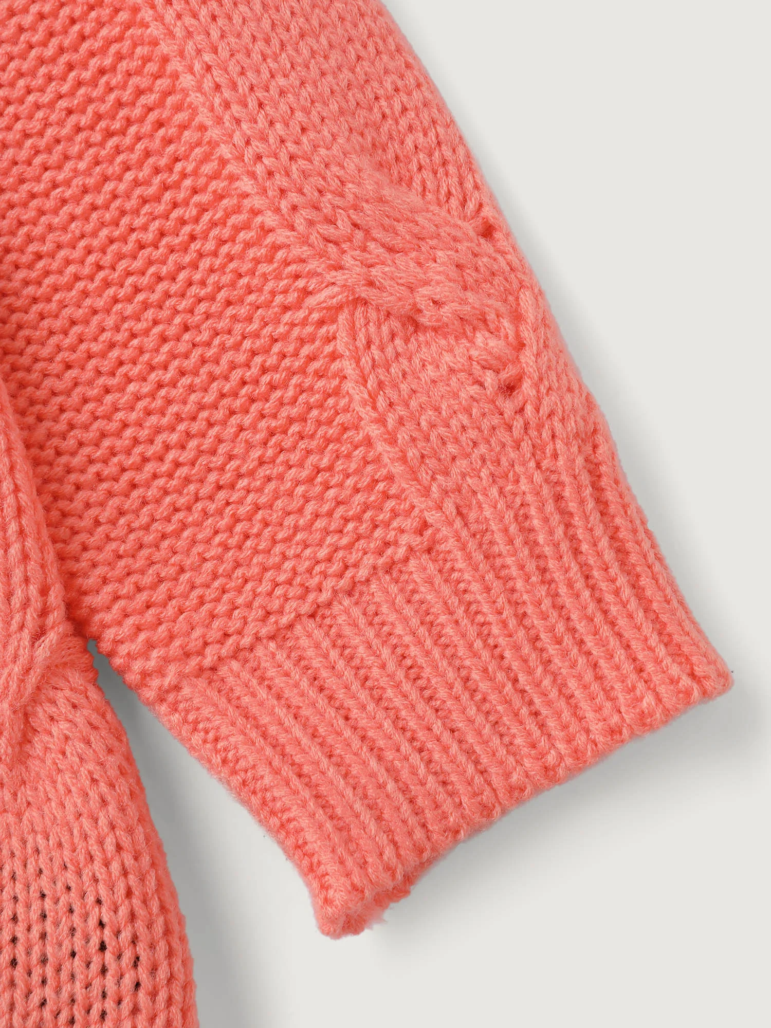 Cable Knit V-Neck Solid Pullover - Image 5