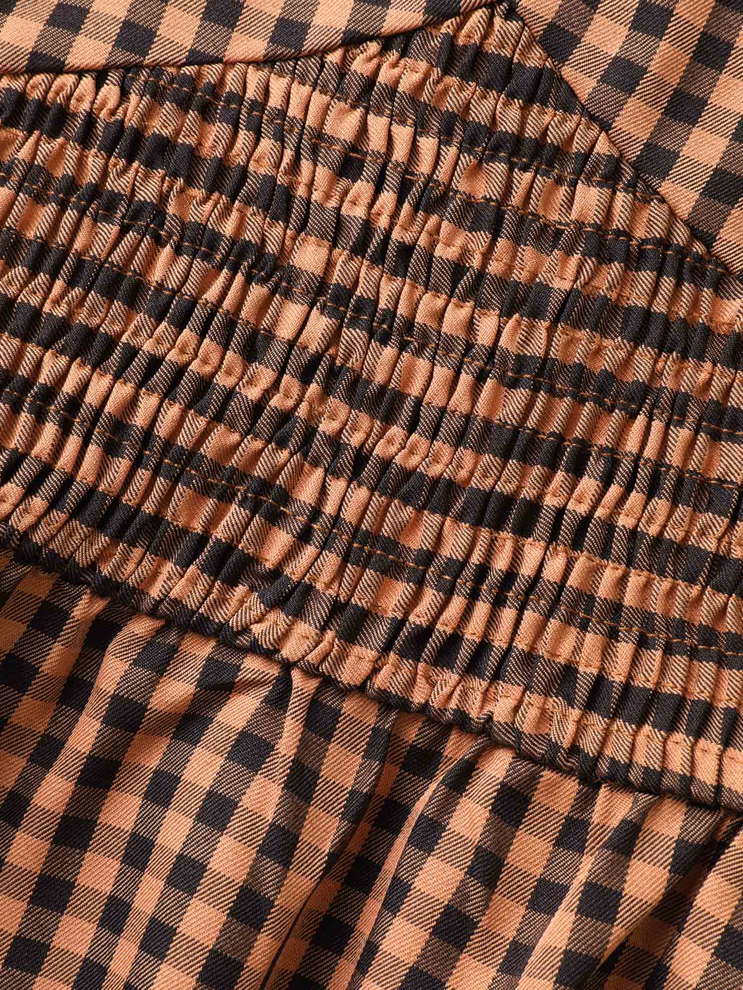 Cami Pumpkin Color Grid Waist Midi Dress - Image 6