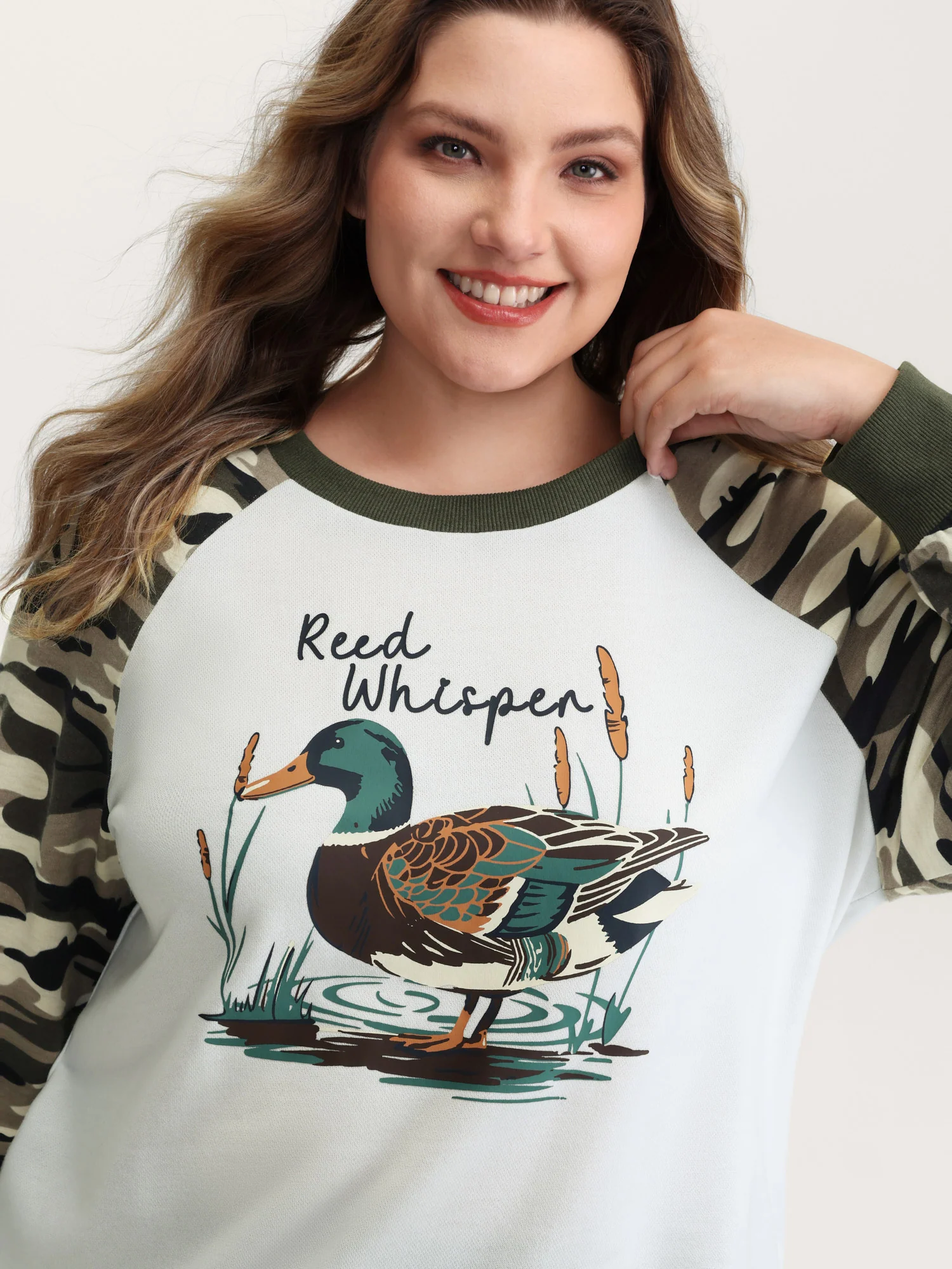 Camouflage Contrast Animal Print Sweatshirt - Image 2