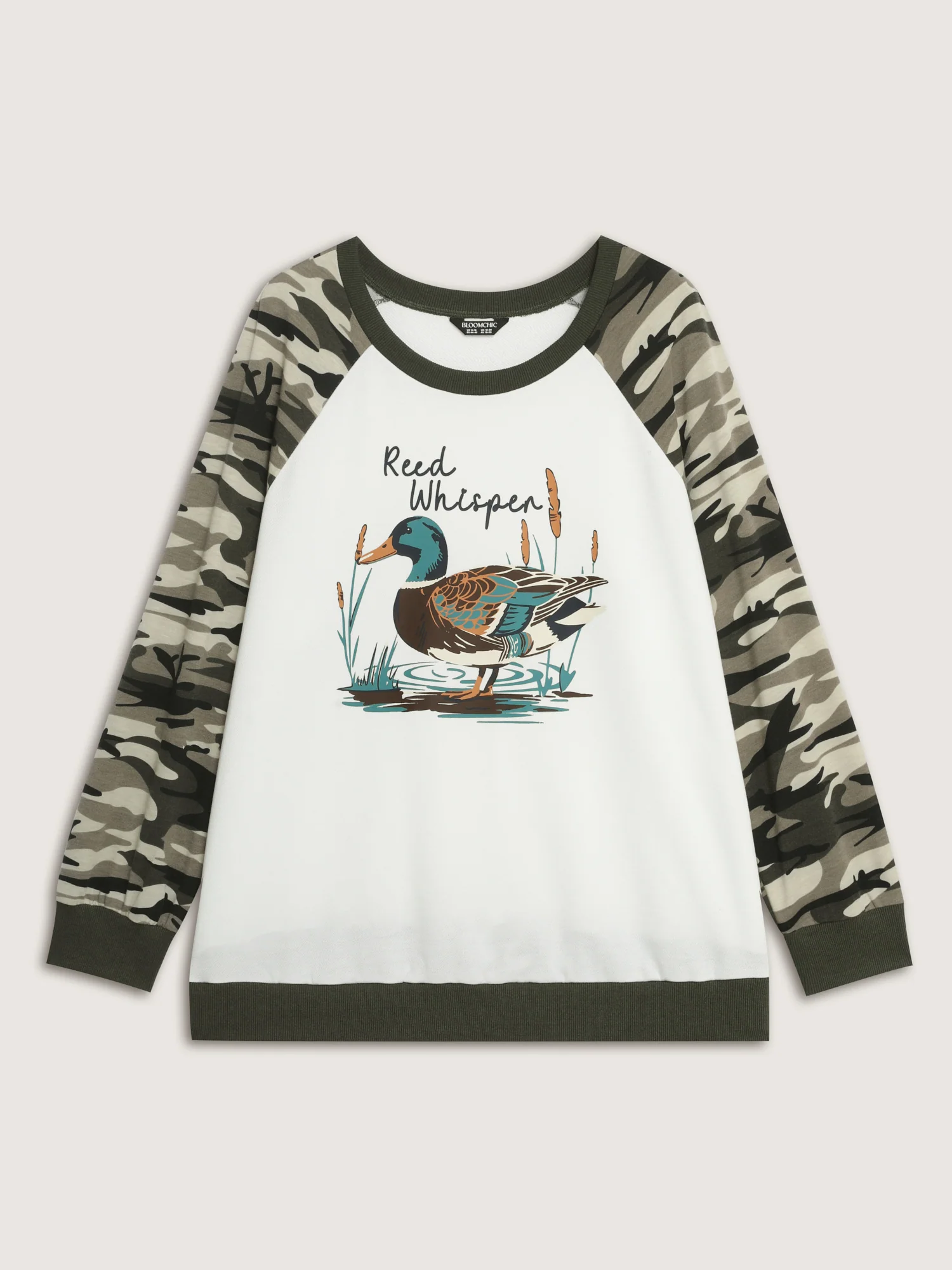 Camouflage Contrast Animal Print Sweatshirt - Image 7