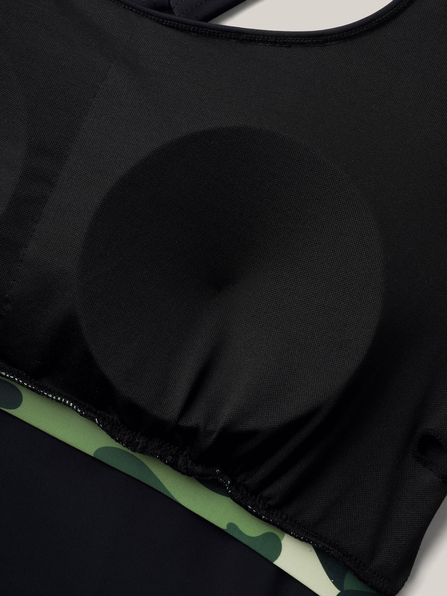 Camouflage Contrast Pleated Swim Top - Image 6