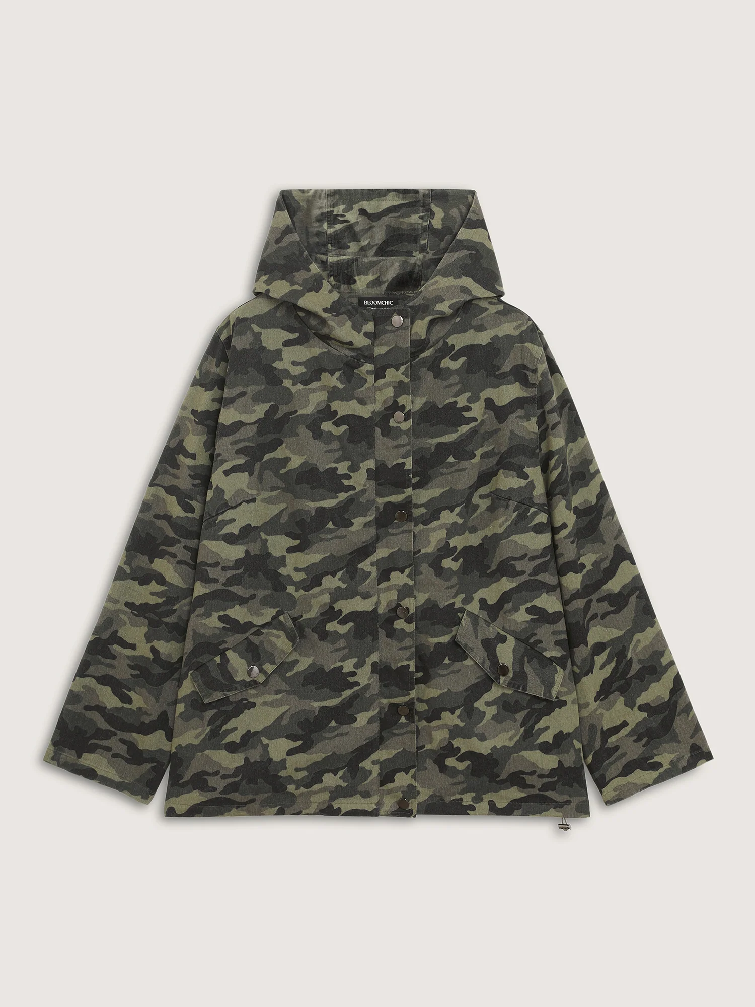 Camouflage Hooded Adjustable Hem Jacket - Image 9