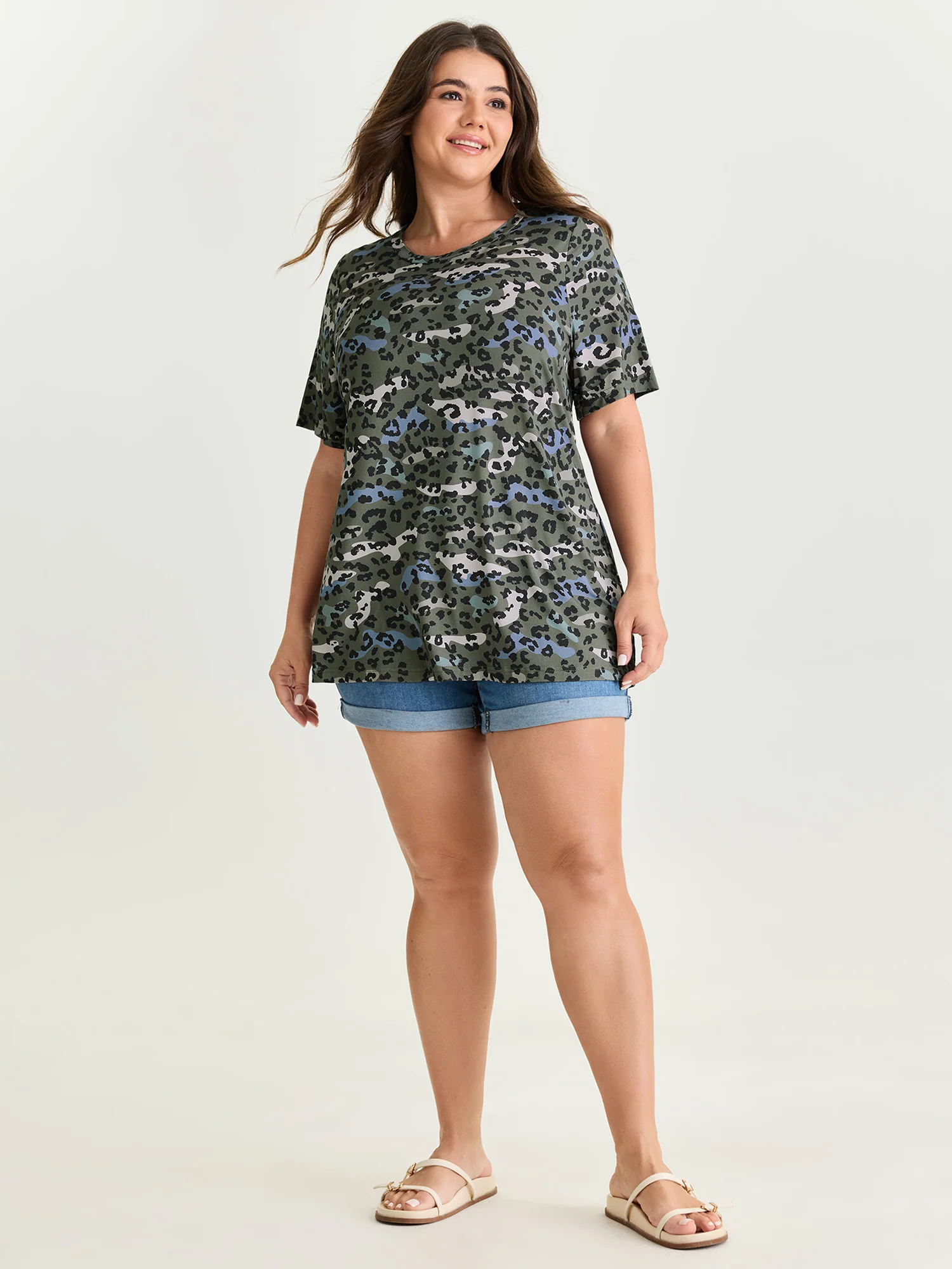 Camouflage Leopard Print T-Shirt - Image 3