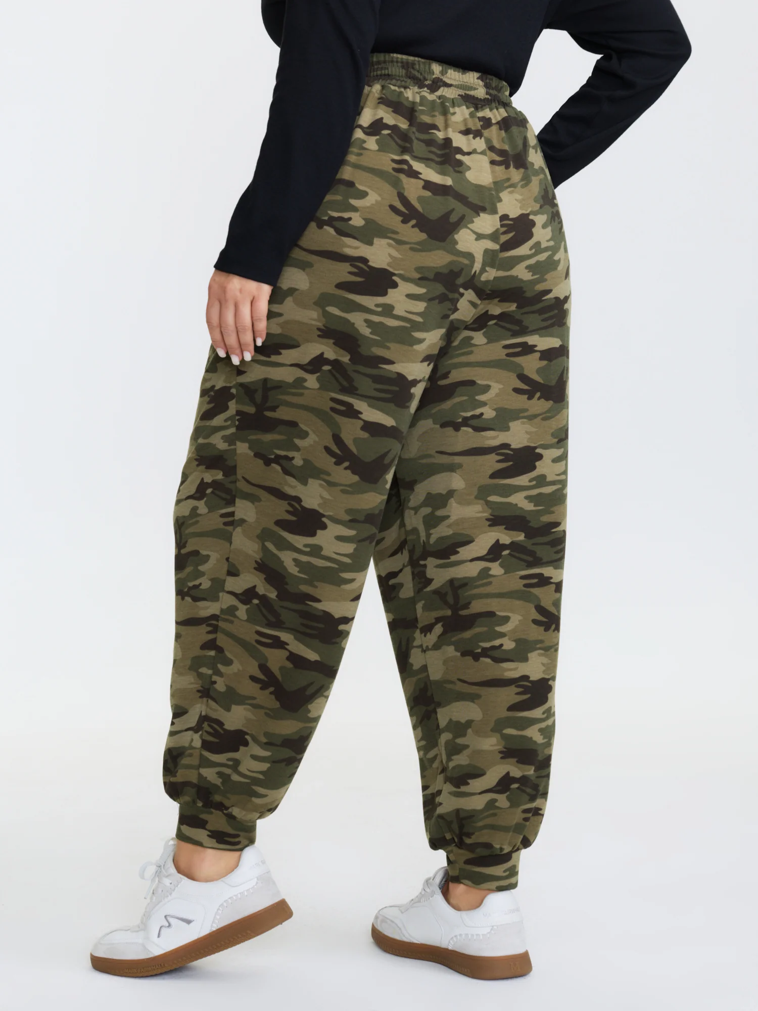 Camouflage Print Drawstring Stretchy Pants - Image 5