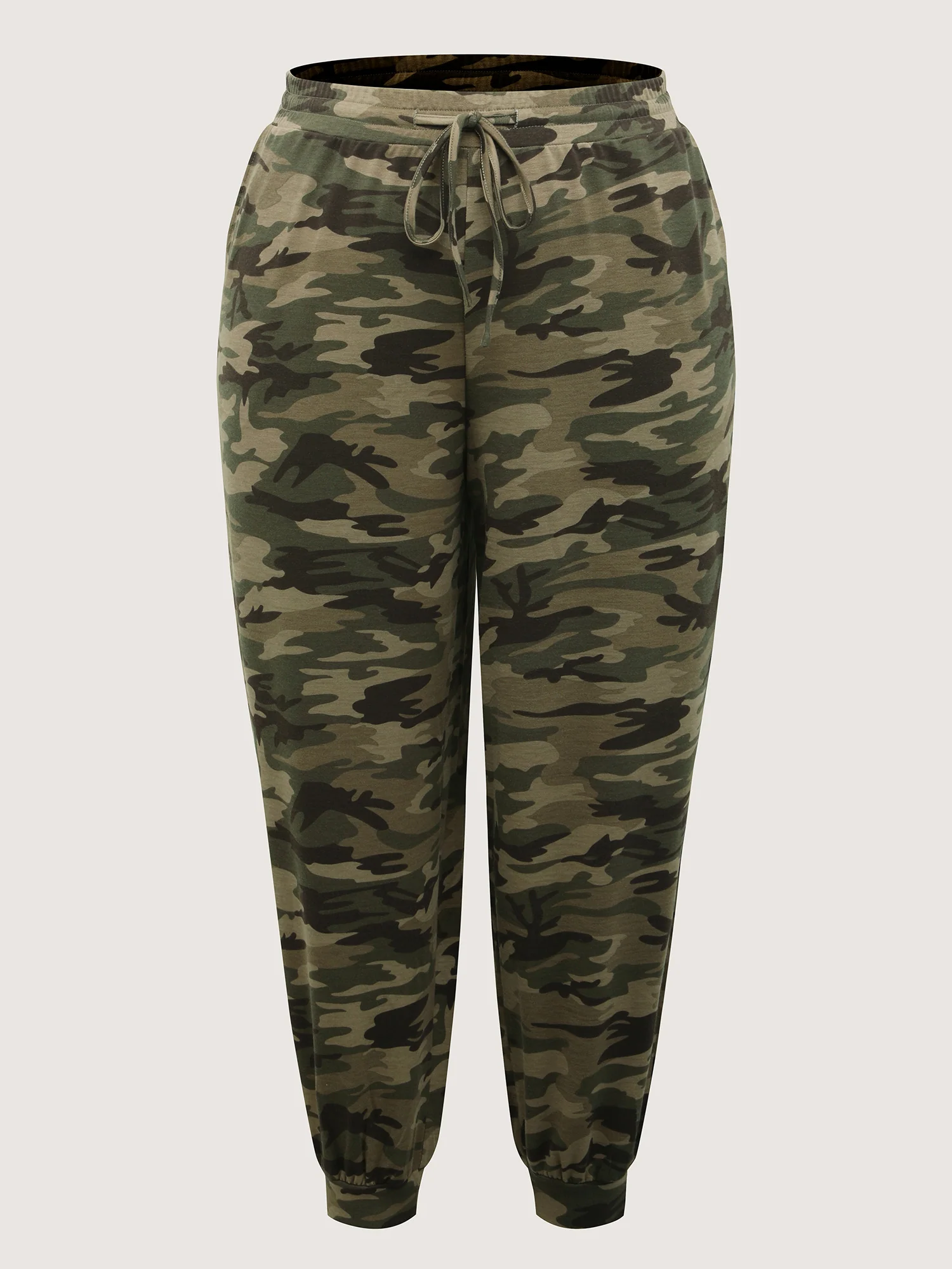 Camouflage Print Drawstring Stretchy Pants - Image 6