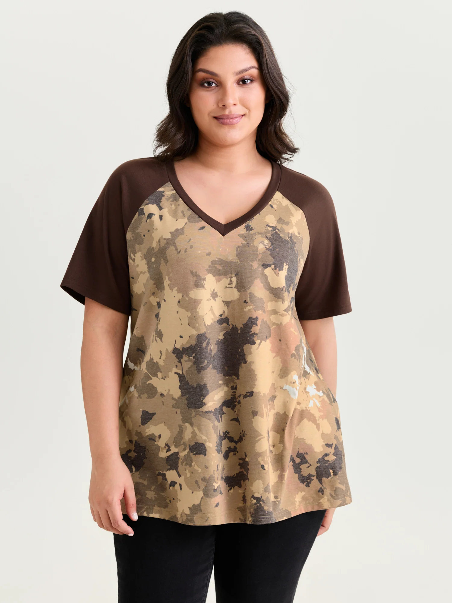 Camouflage Print Raglan Sleeve T-Shirt - Image 13