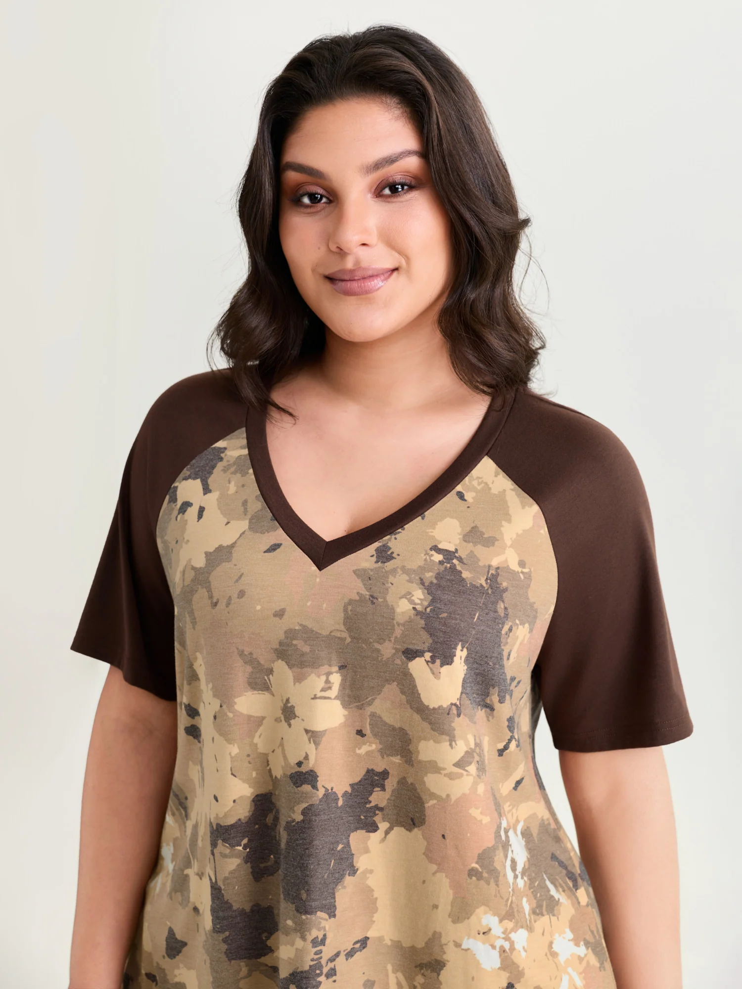 Camouflage Print Raglan Sleeve T-Shirt - Image 14