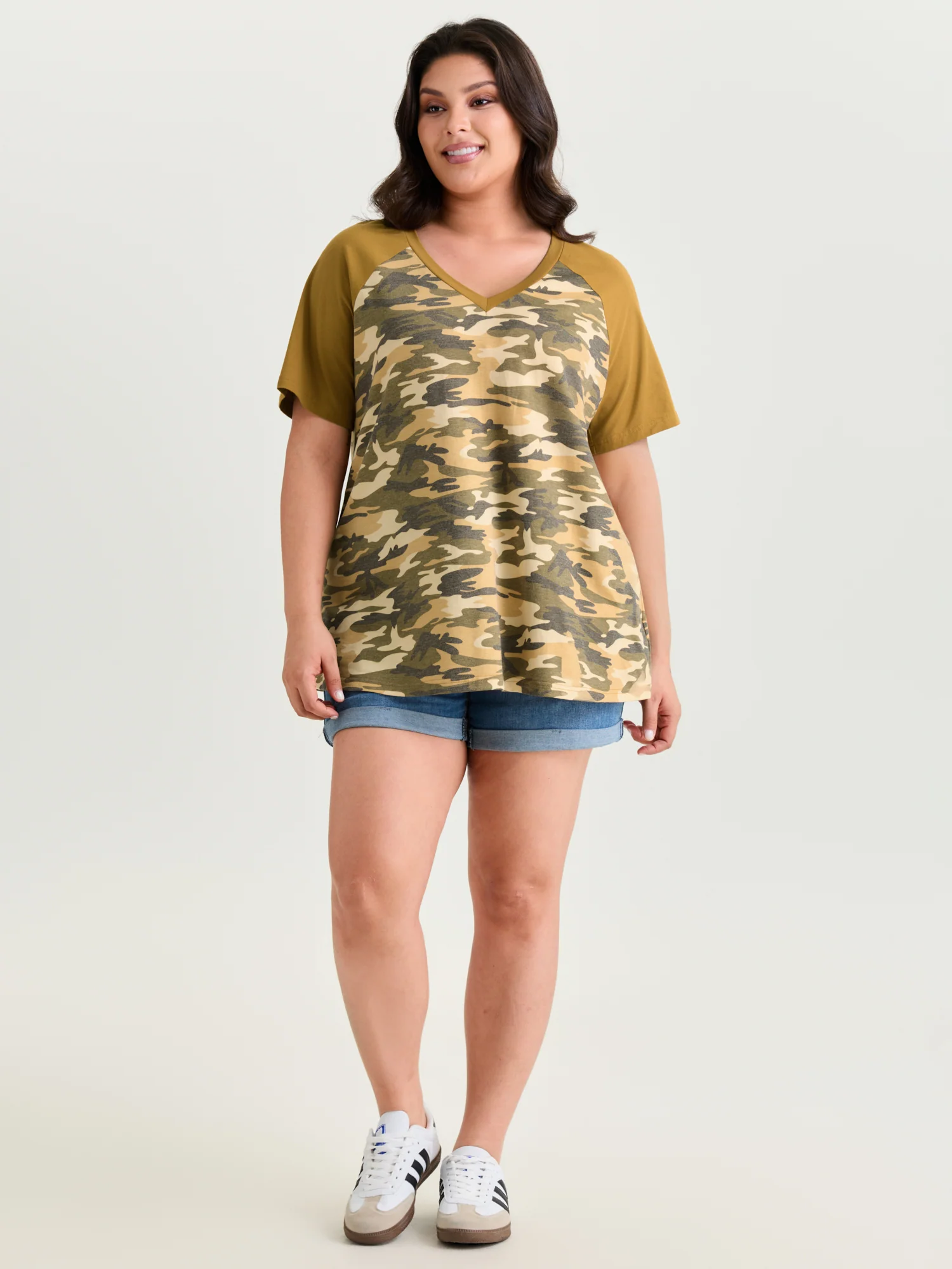 Camouflage Print Raglan Sleeve T-Shirt - Image 19