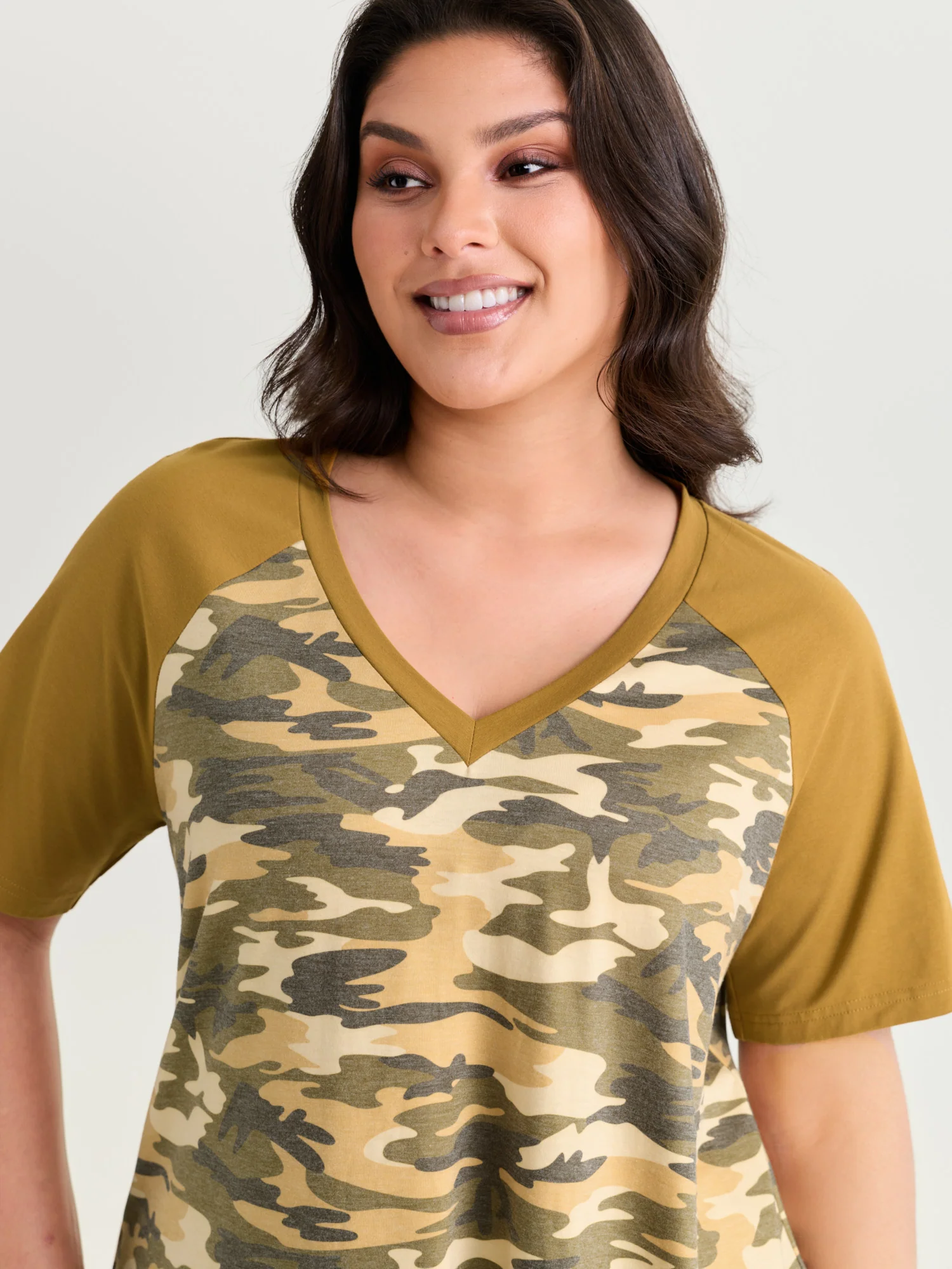 Camouflage Print Raglan Sleeve T-Shirt - Image 20