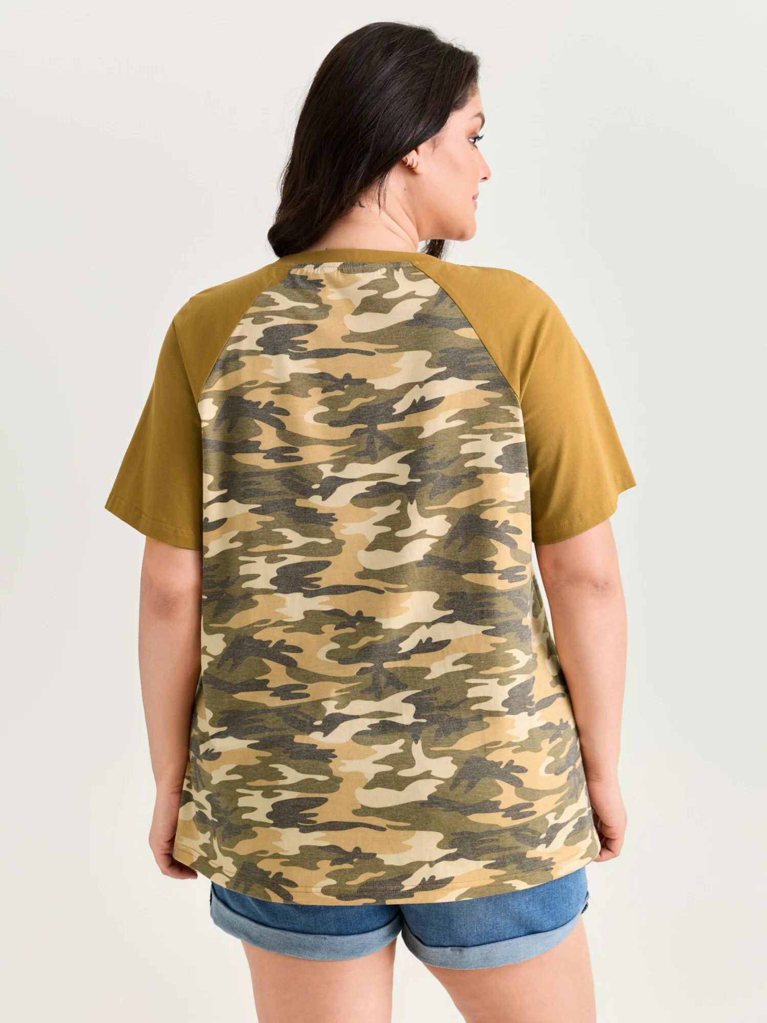 Camouflage Print Raglan Sleeve T-Shirt - Image 21