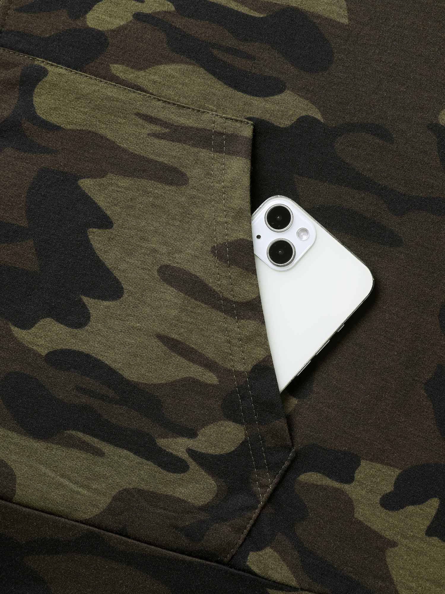 Camouflage Print Stretchy Zipper Hoodie - Image 7