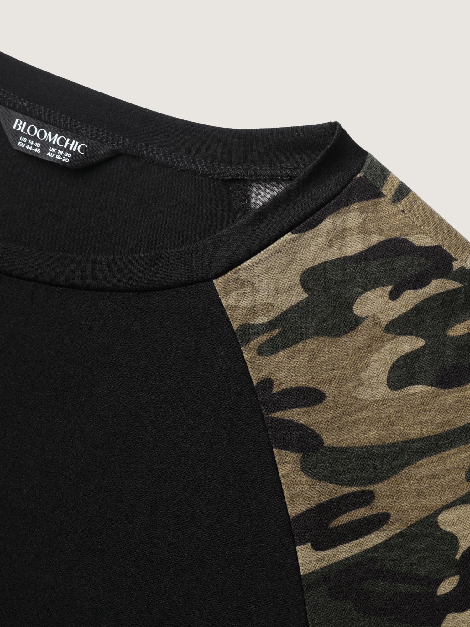 Camouflage Raglan Sleeve Round Neck T-Shirt - Image 5