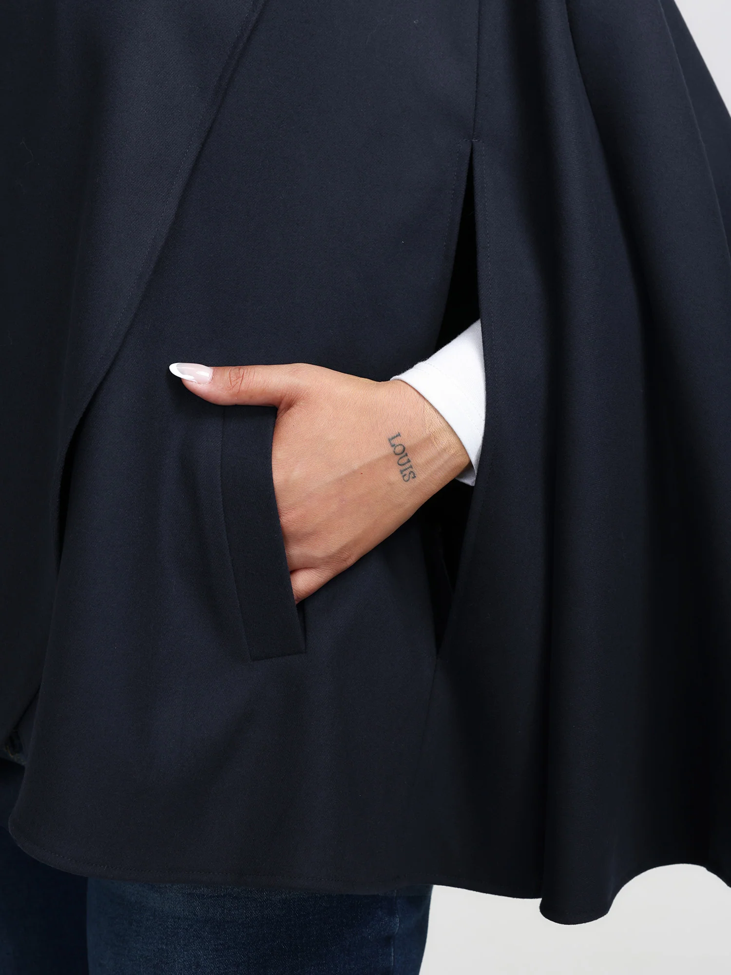 Cape Button Wrap Coat - Image 5
