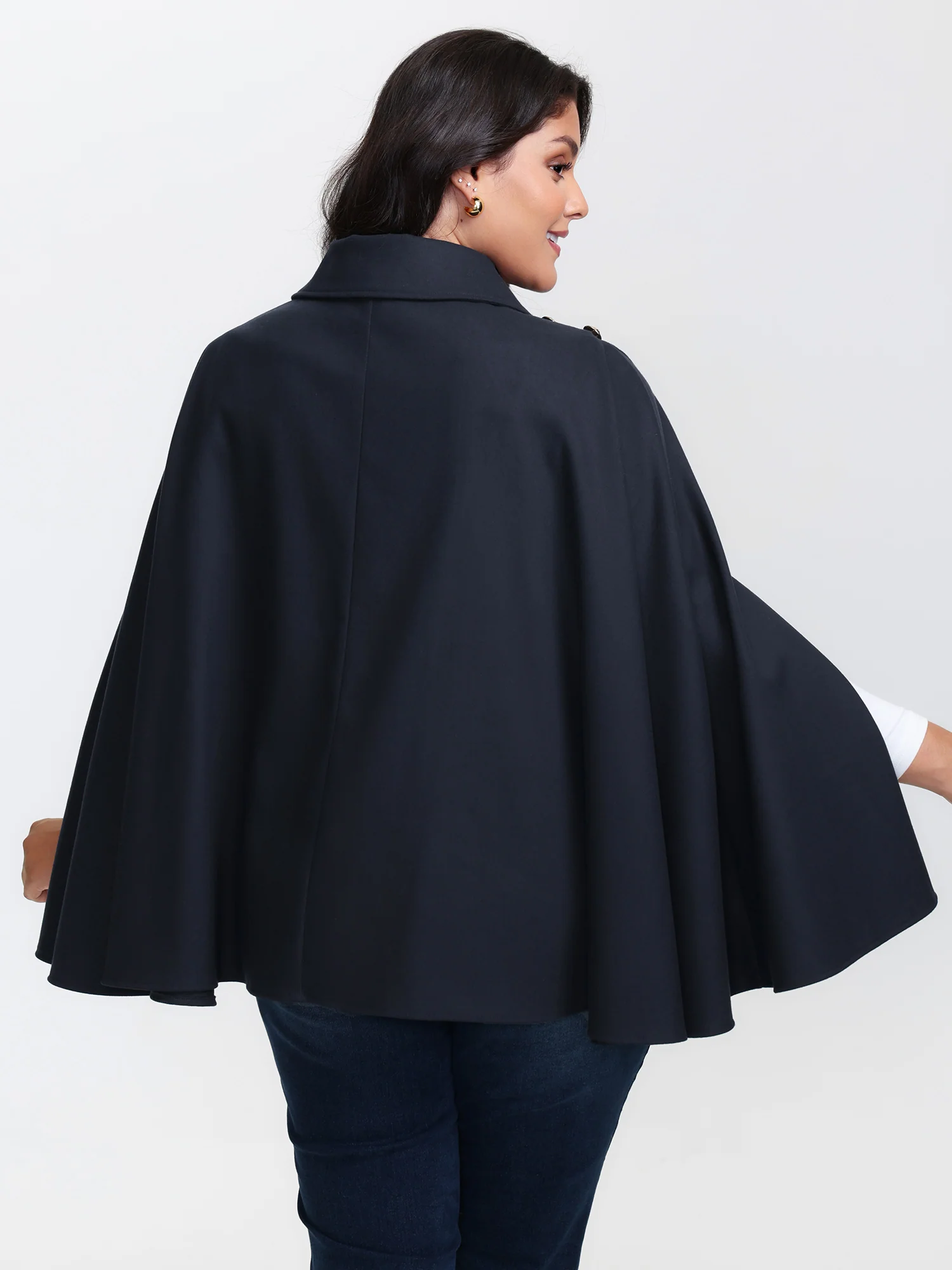 Cape Button Wrap Coat - Image 6