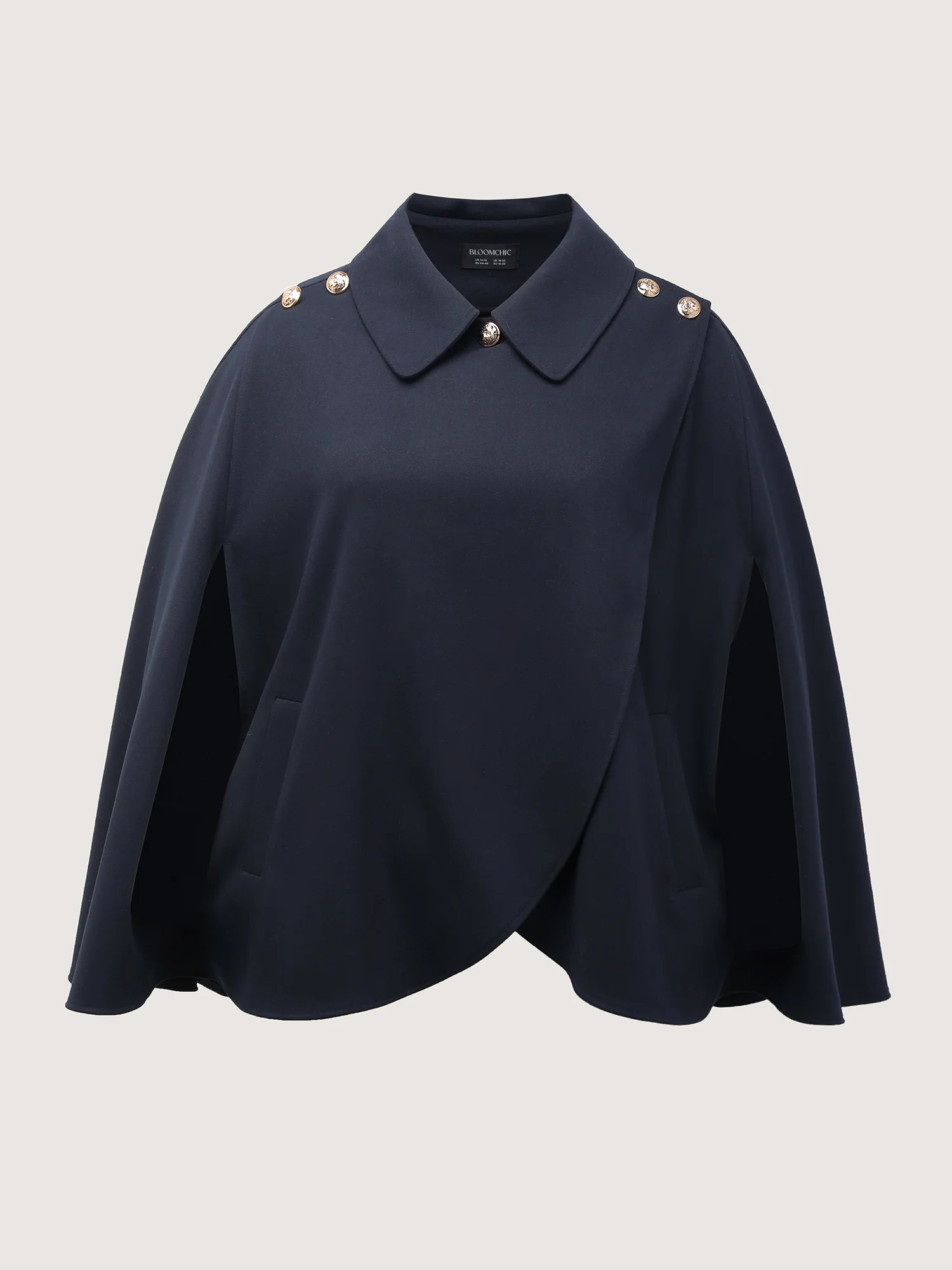 Cape Button Wrap Coat - Image 9