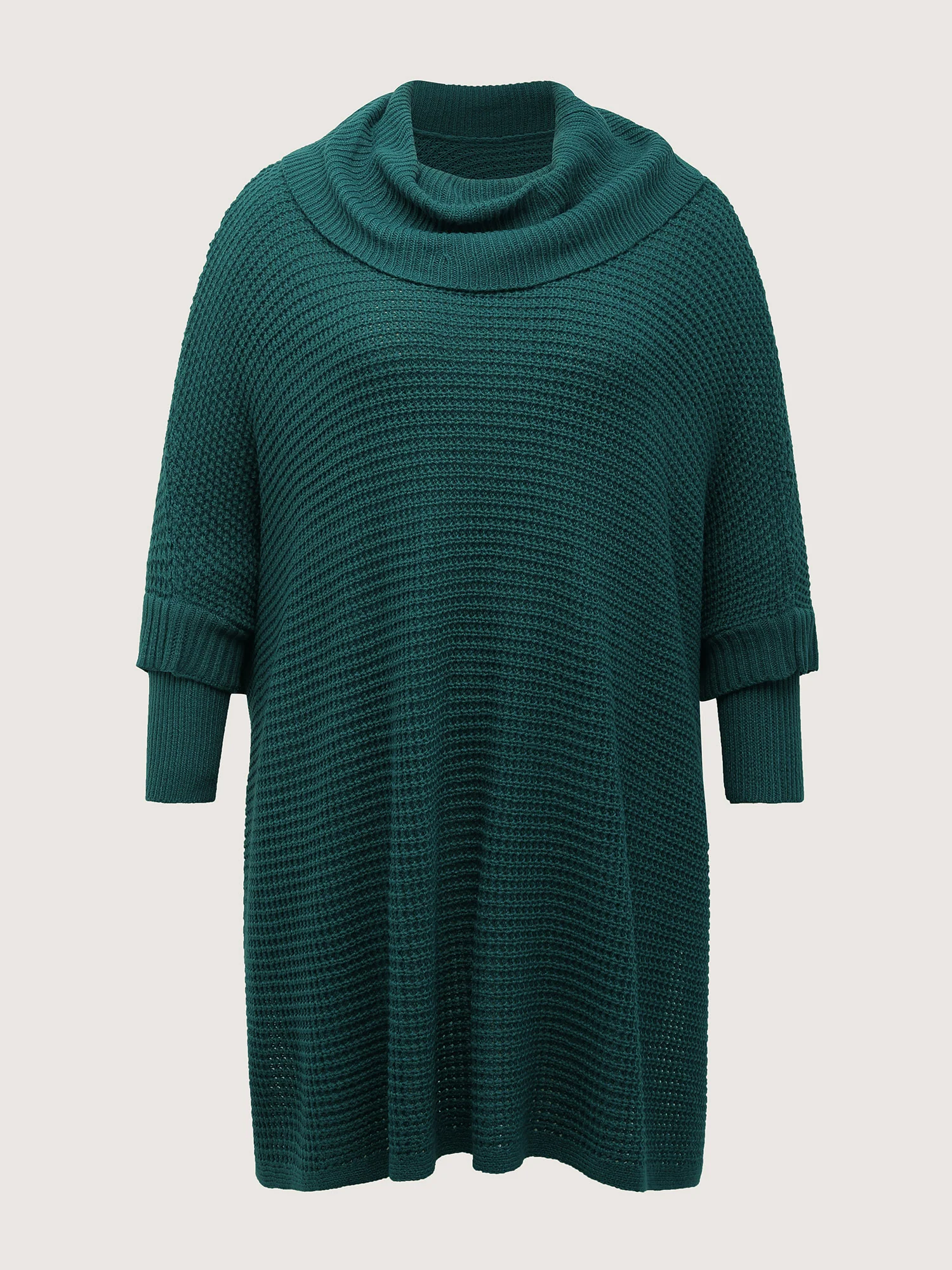 Cape-Style Turtleneck Textured Pullover - Image 7