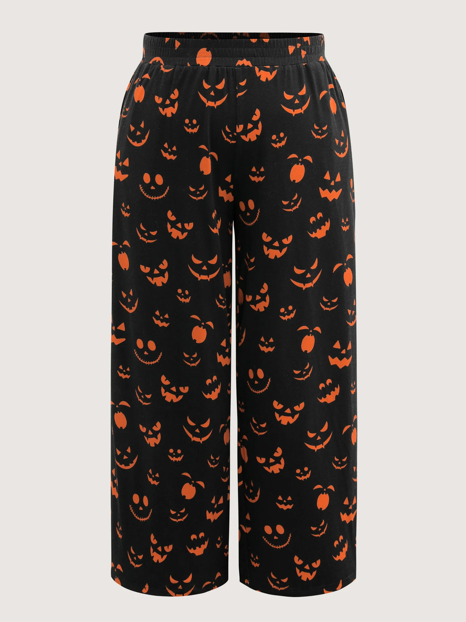 Carved Pumpkin Halloween Wide-Leg Pants - Image 7