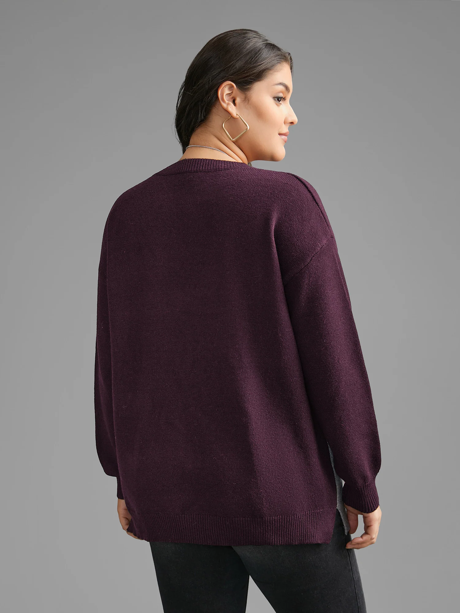 Cat Contrast Drop Shoulder Pullover - Image 14