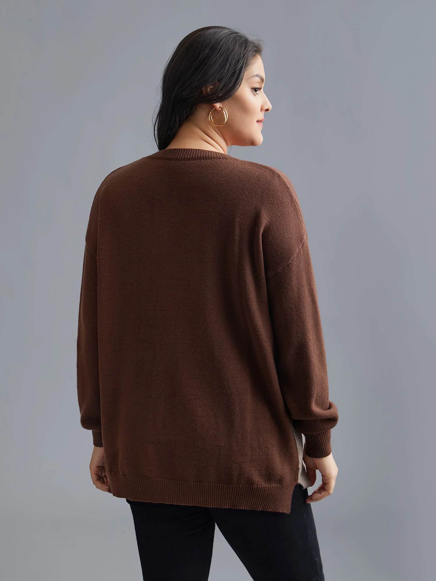 Cat Contrast Drop Shoulder Pullover - Image 19