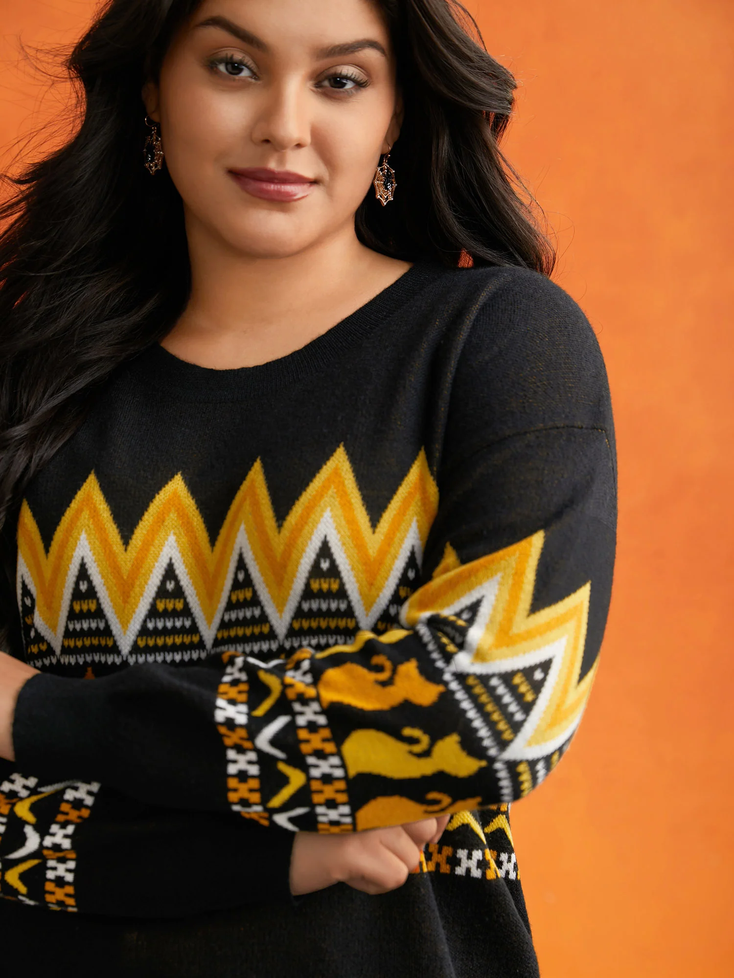 Cat Printed Jacquard Fair Isle Pullover - Image 5