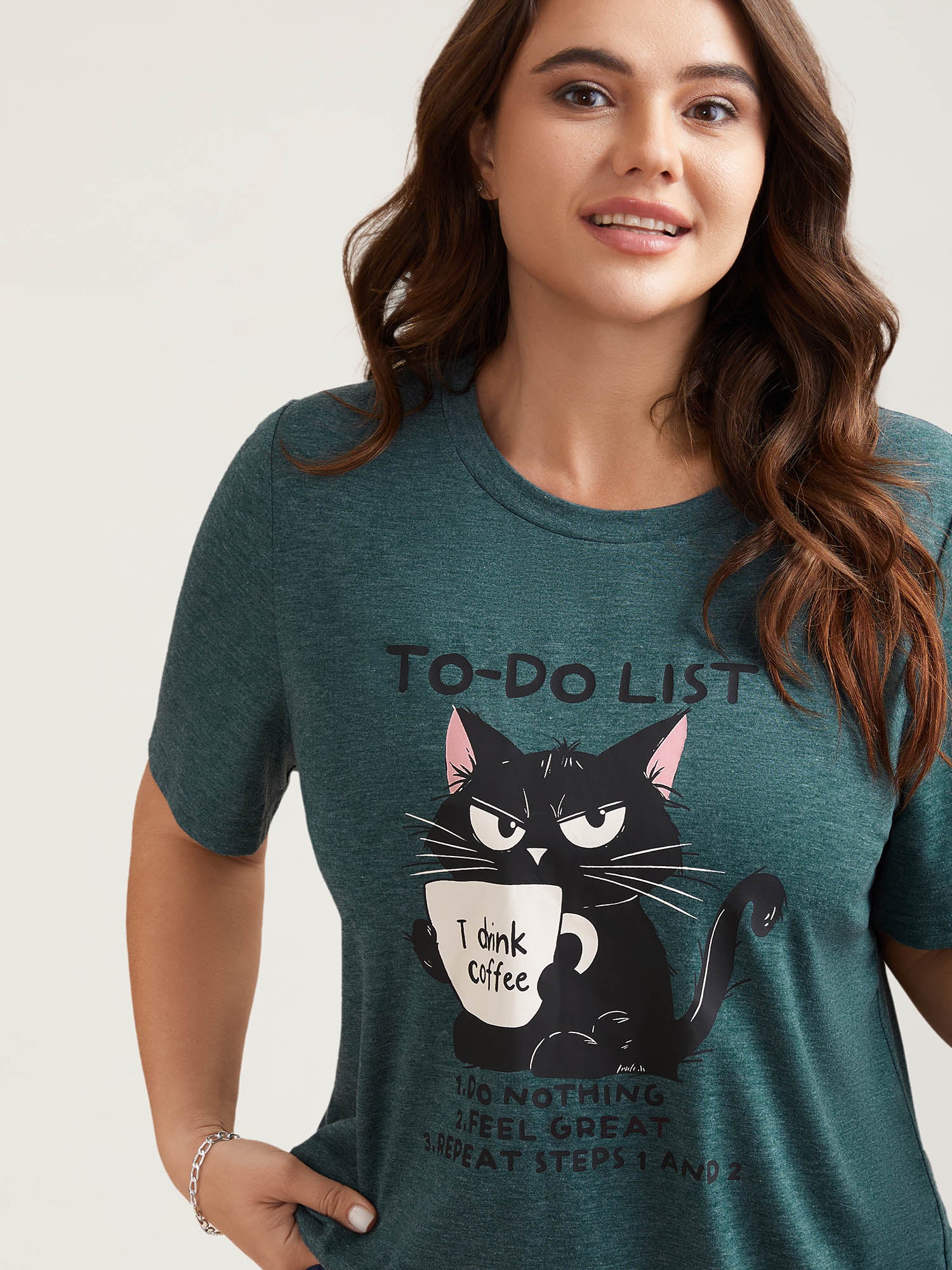 Cat To-Do List Heathered T-Shirt - Image 2