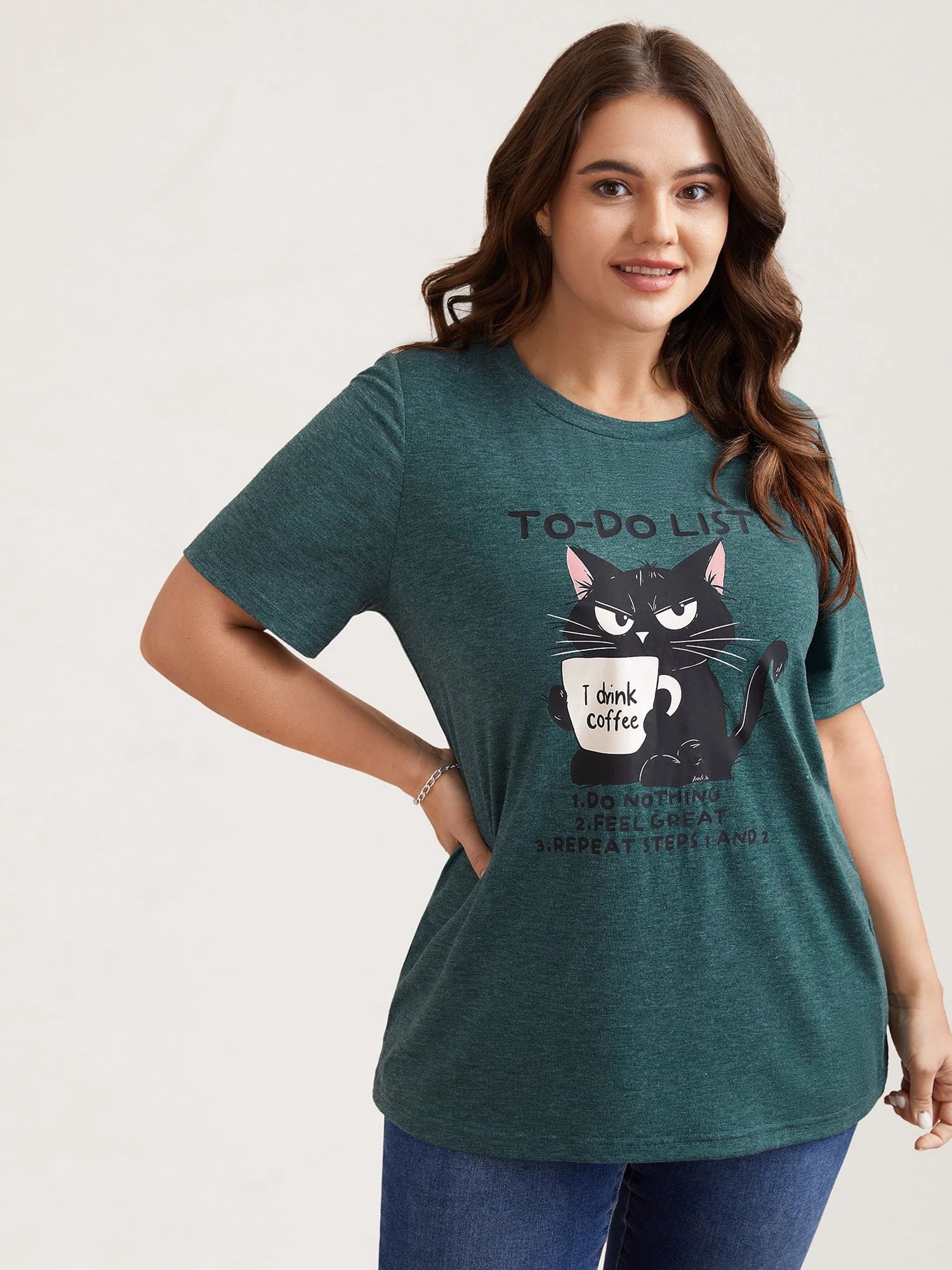 Cat To-Do List Heathered T-Shirt - Image 3