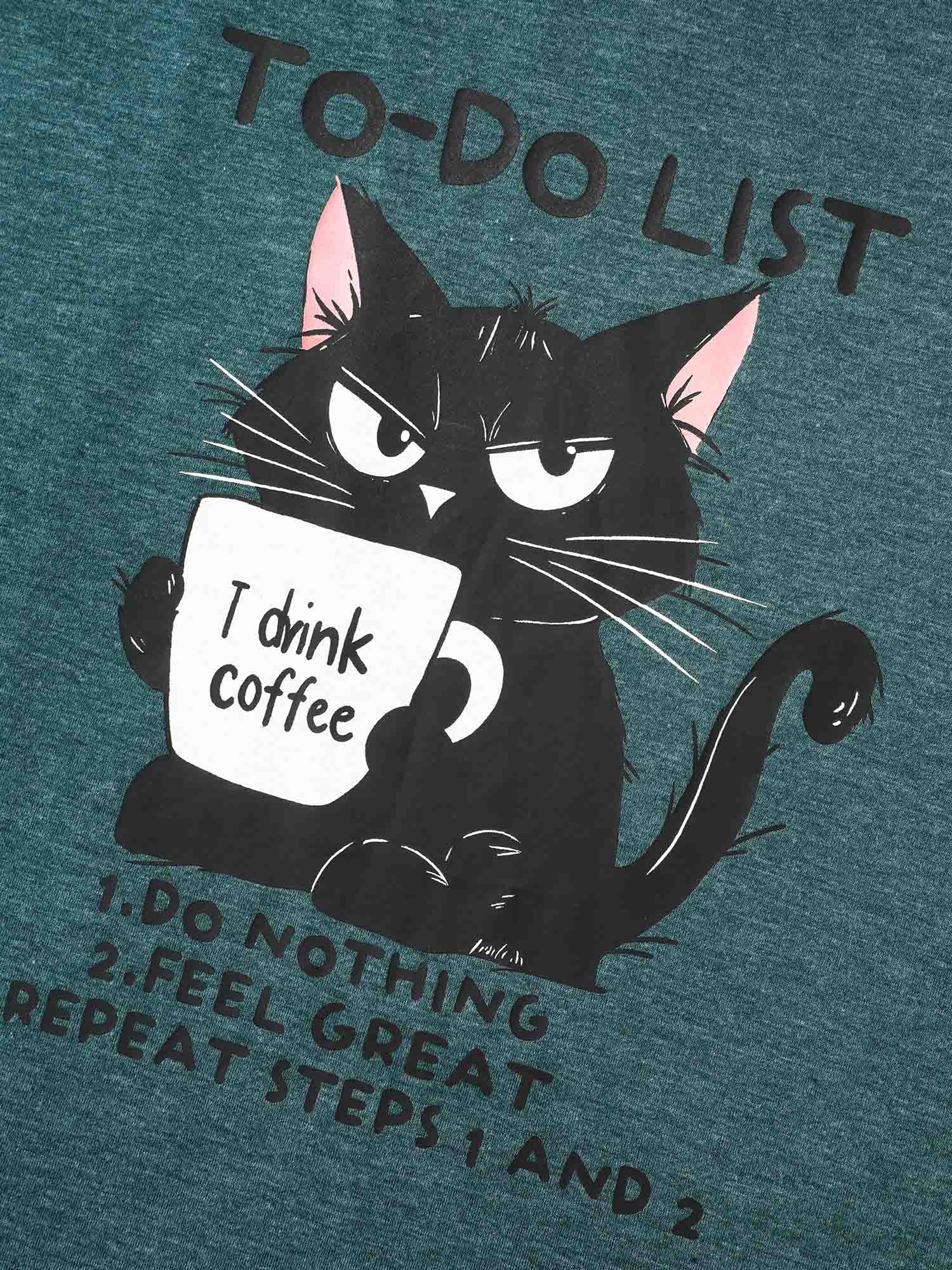 Cat To-Do List Heathered T-Shirt - Image 6