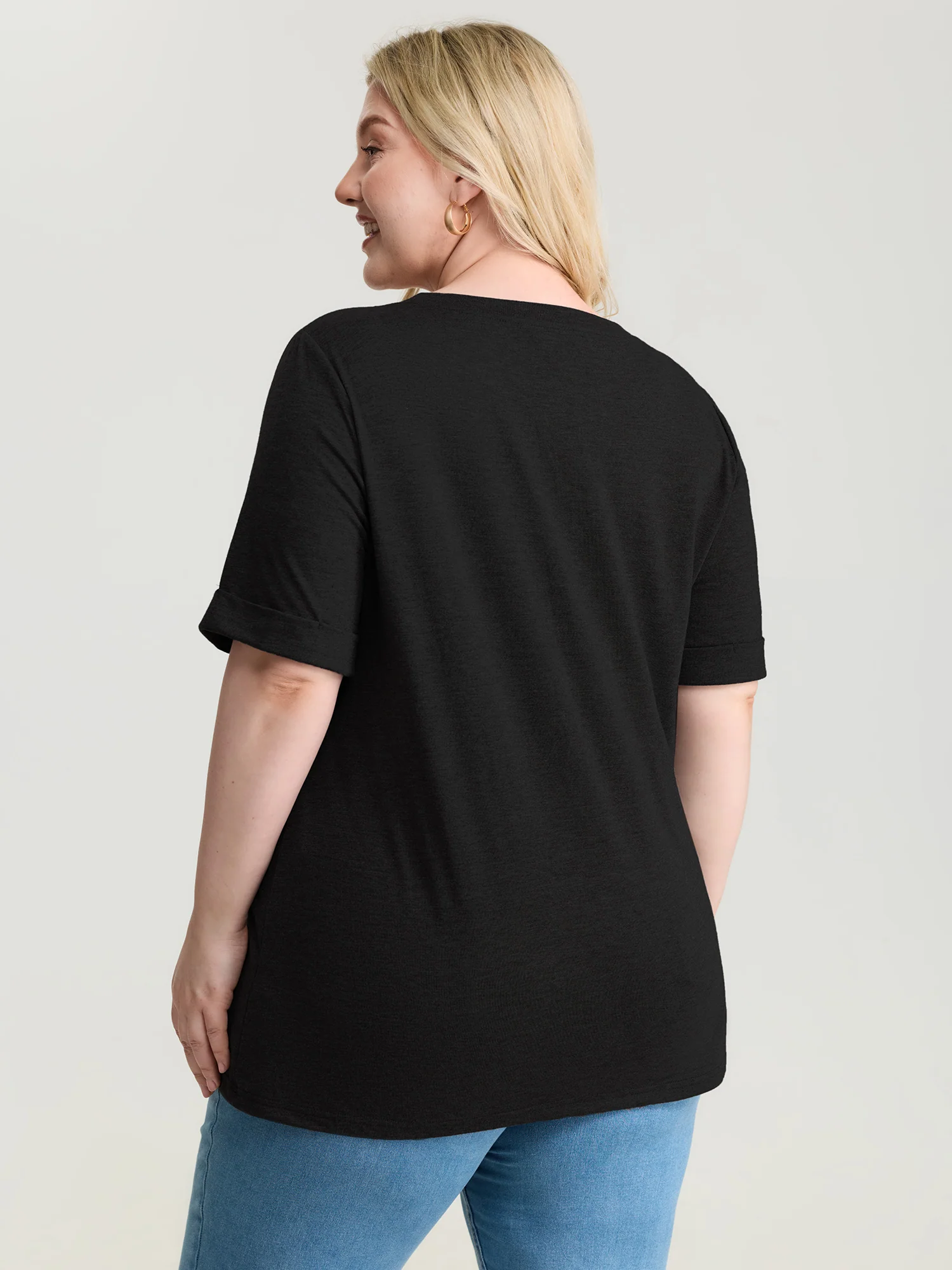 Cat Tunes Print Stretchy T-Shirt - Image 17