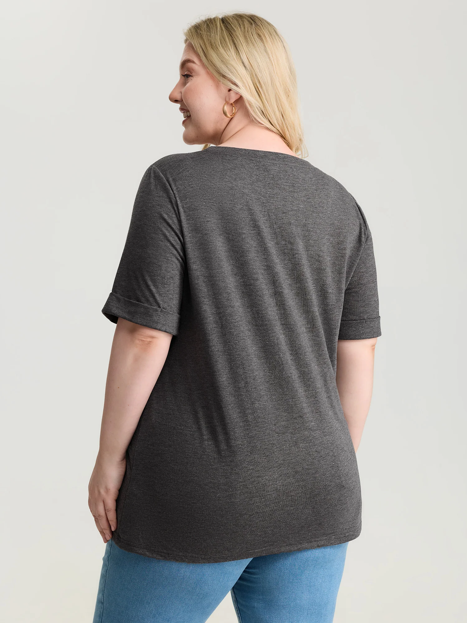 Cat Tunes Print Stretchy T-Shirt - Image 5
