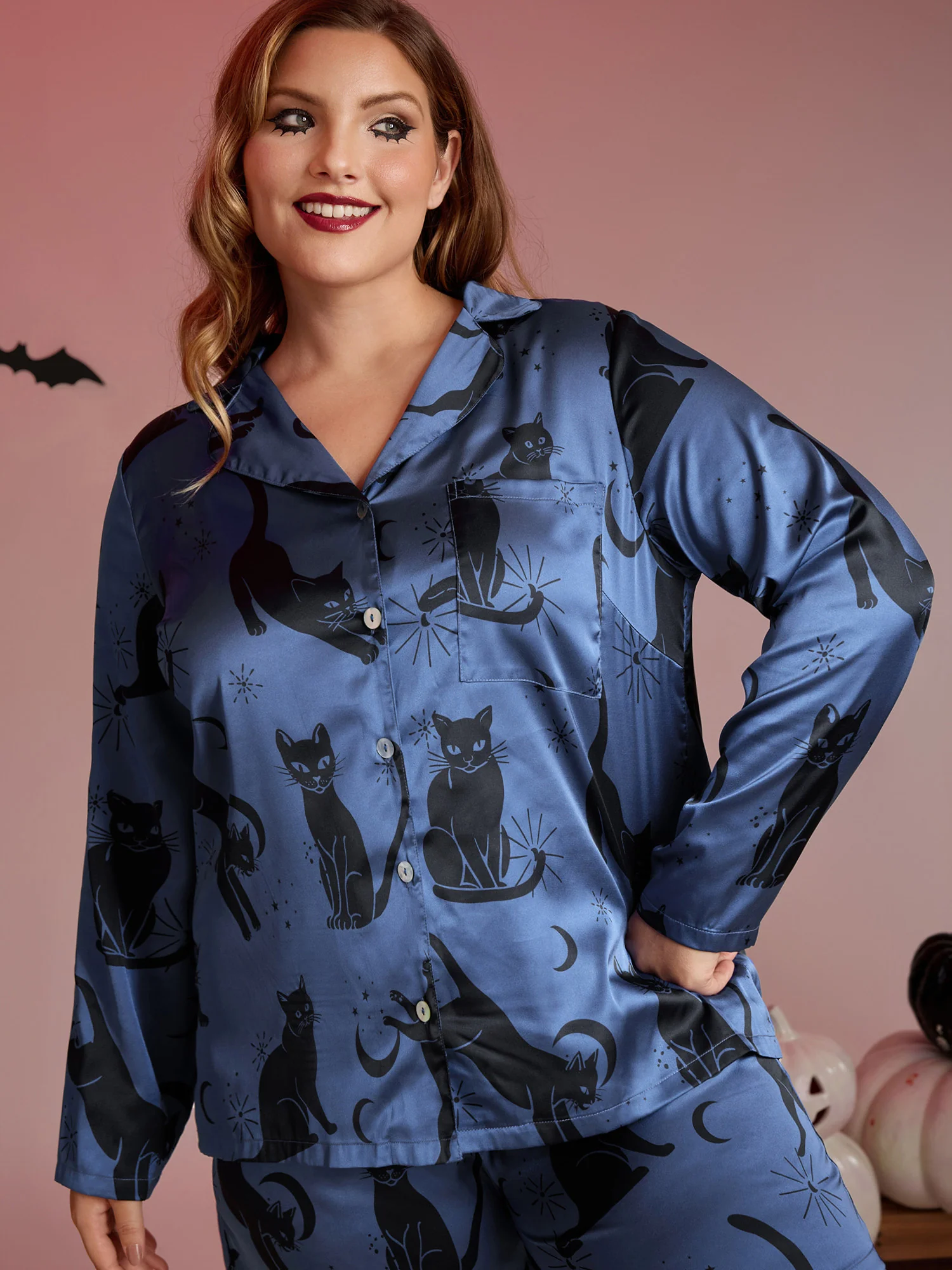 Cats Pockets Stretchy Print Co-ord Set - Image 2