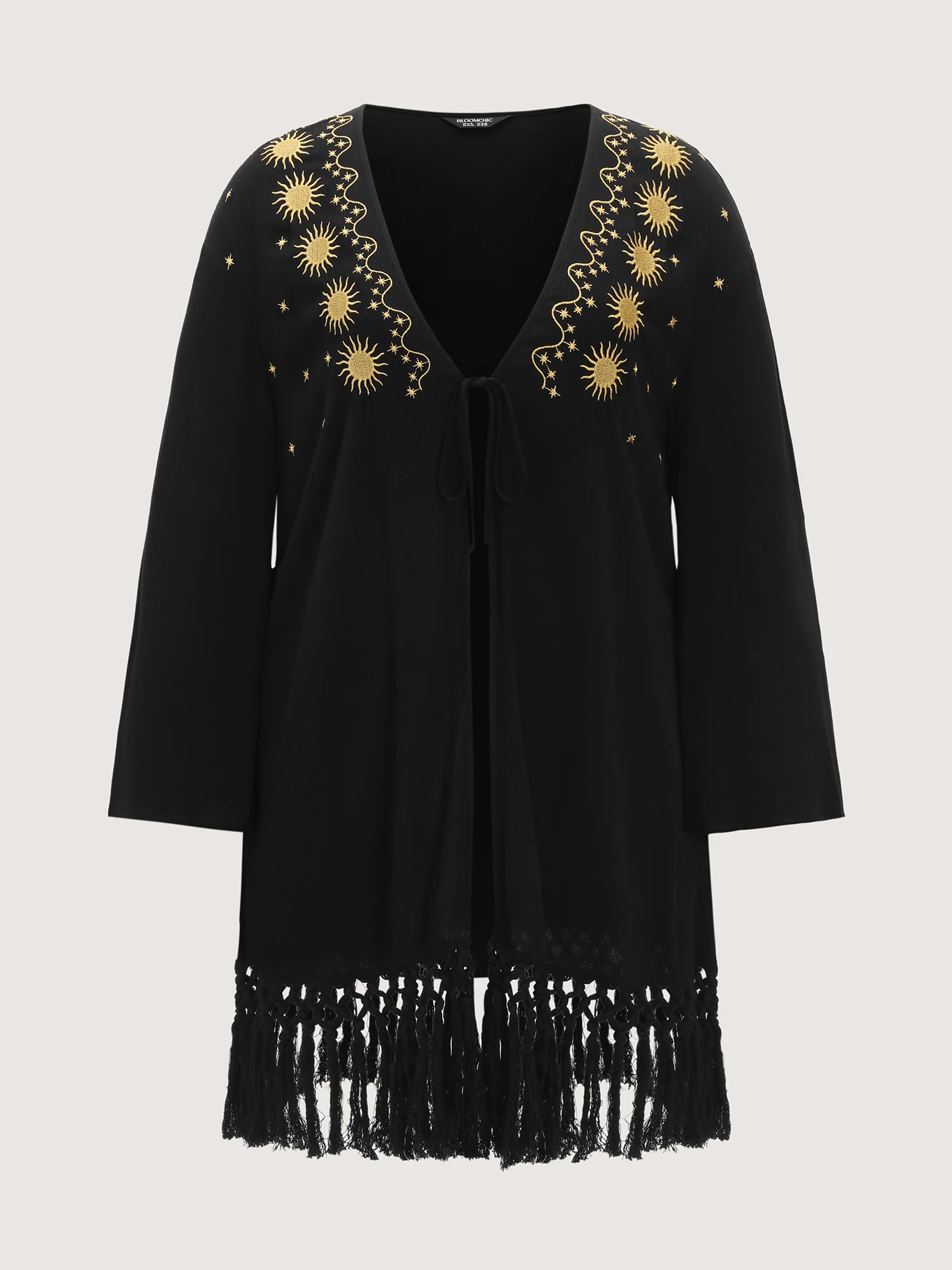 Celestial Embroidery Tassel Hem Cover-Up - Image 6