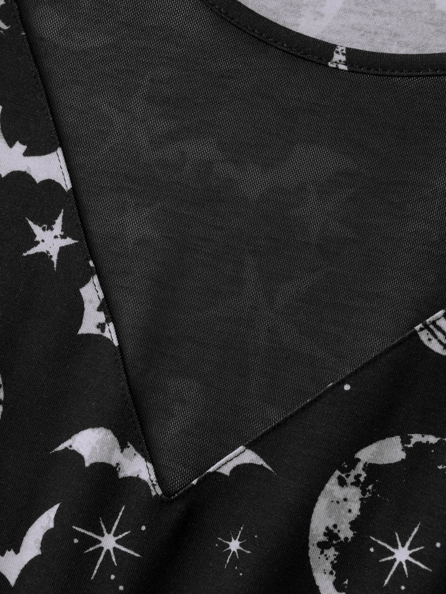 Celestial Halloween Print Sheer Pockets Maxi Dress - Image 6