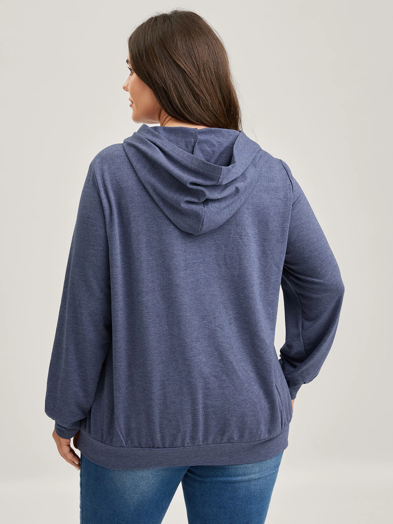 Celestial Print Solid Hoodie - Image 4