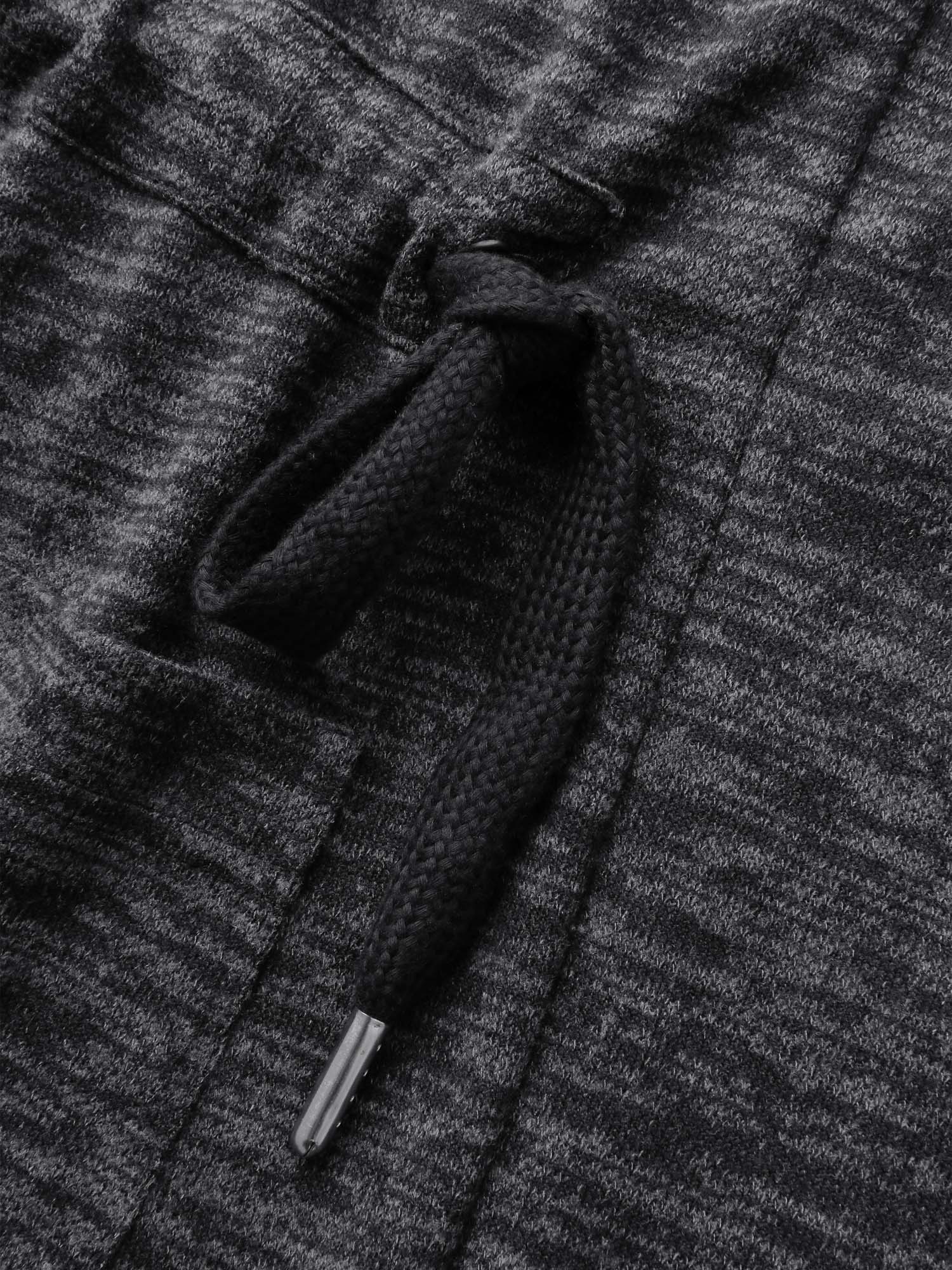 Channel Drawstring Contrast Hooded Jacket - Image 5