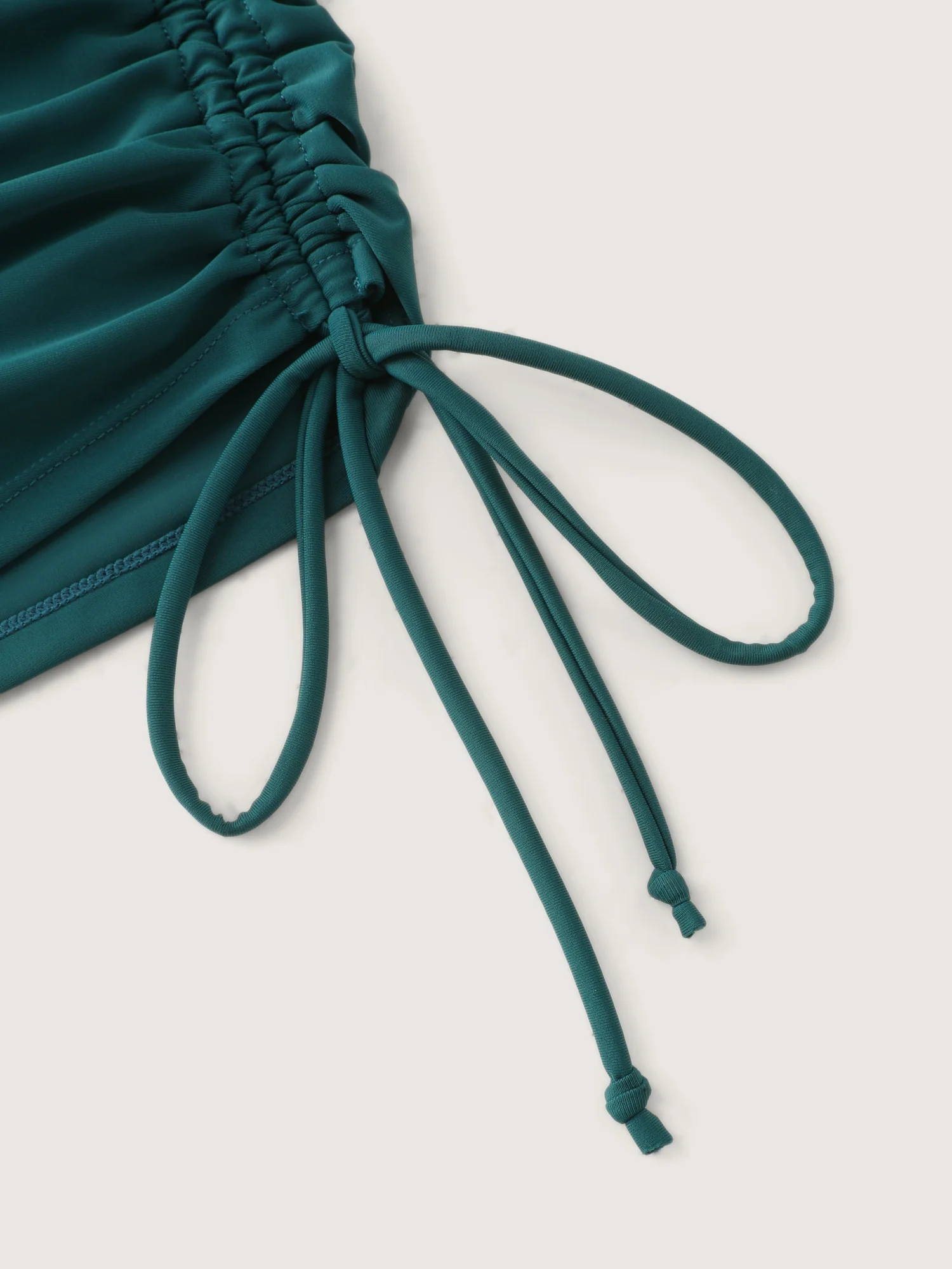Channel Drawstring Curvy Hem Swim Top - Image 6