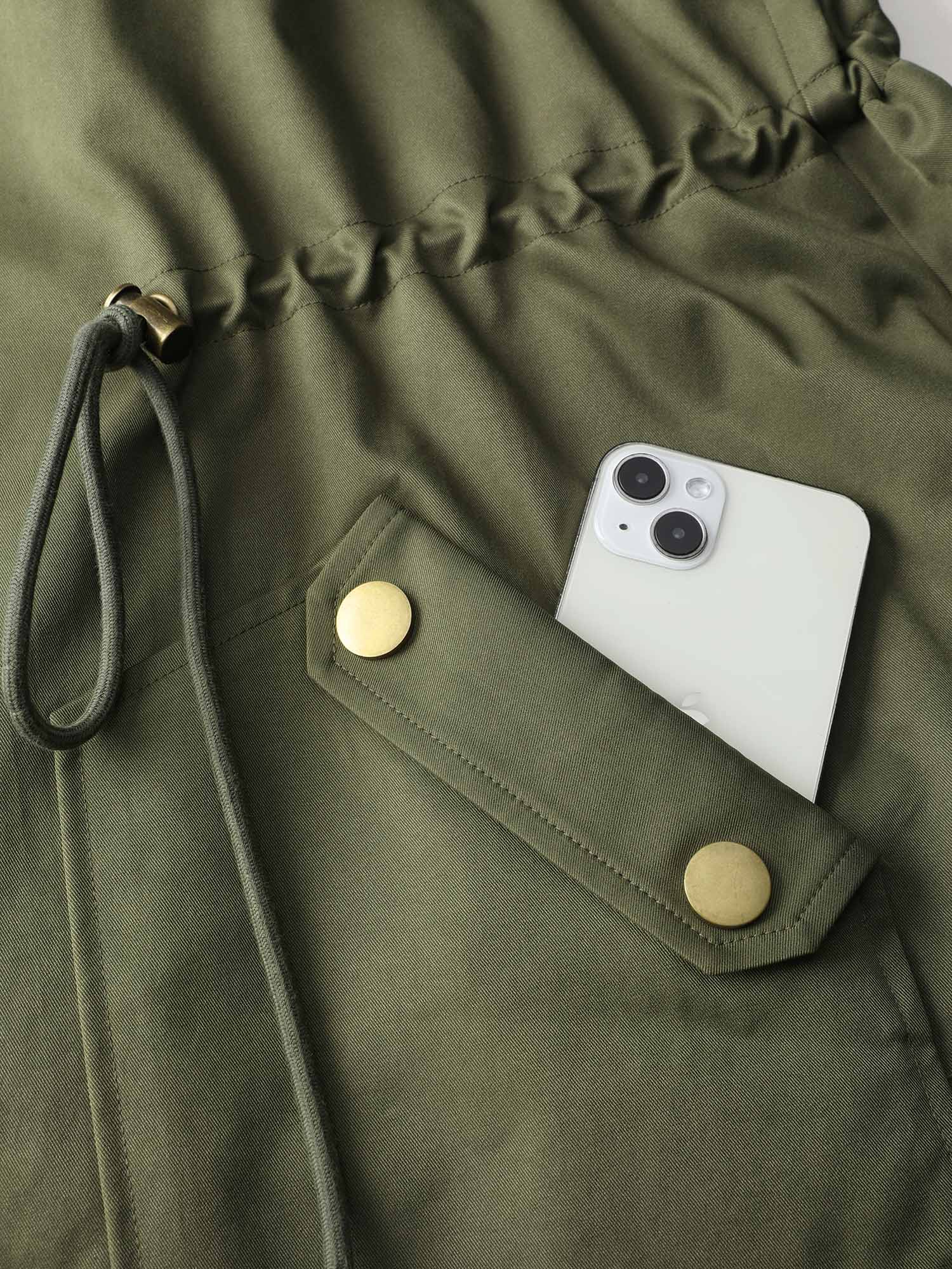 Channel-Drawstring Pockets Hooded Vest - Image 6