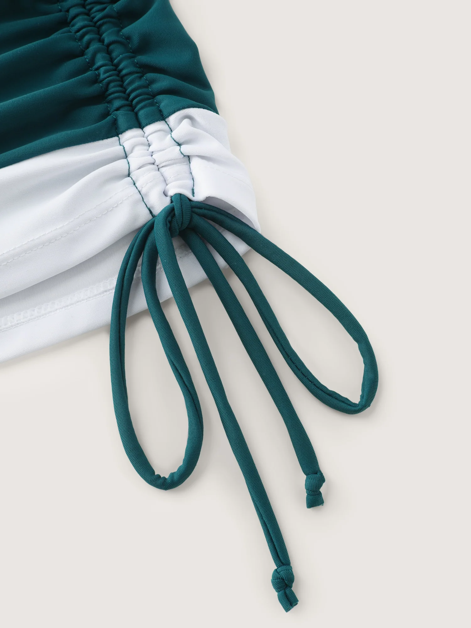 Channel Drawstring Tummy-Control Swim Top - Image 6