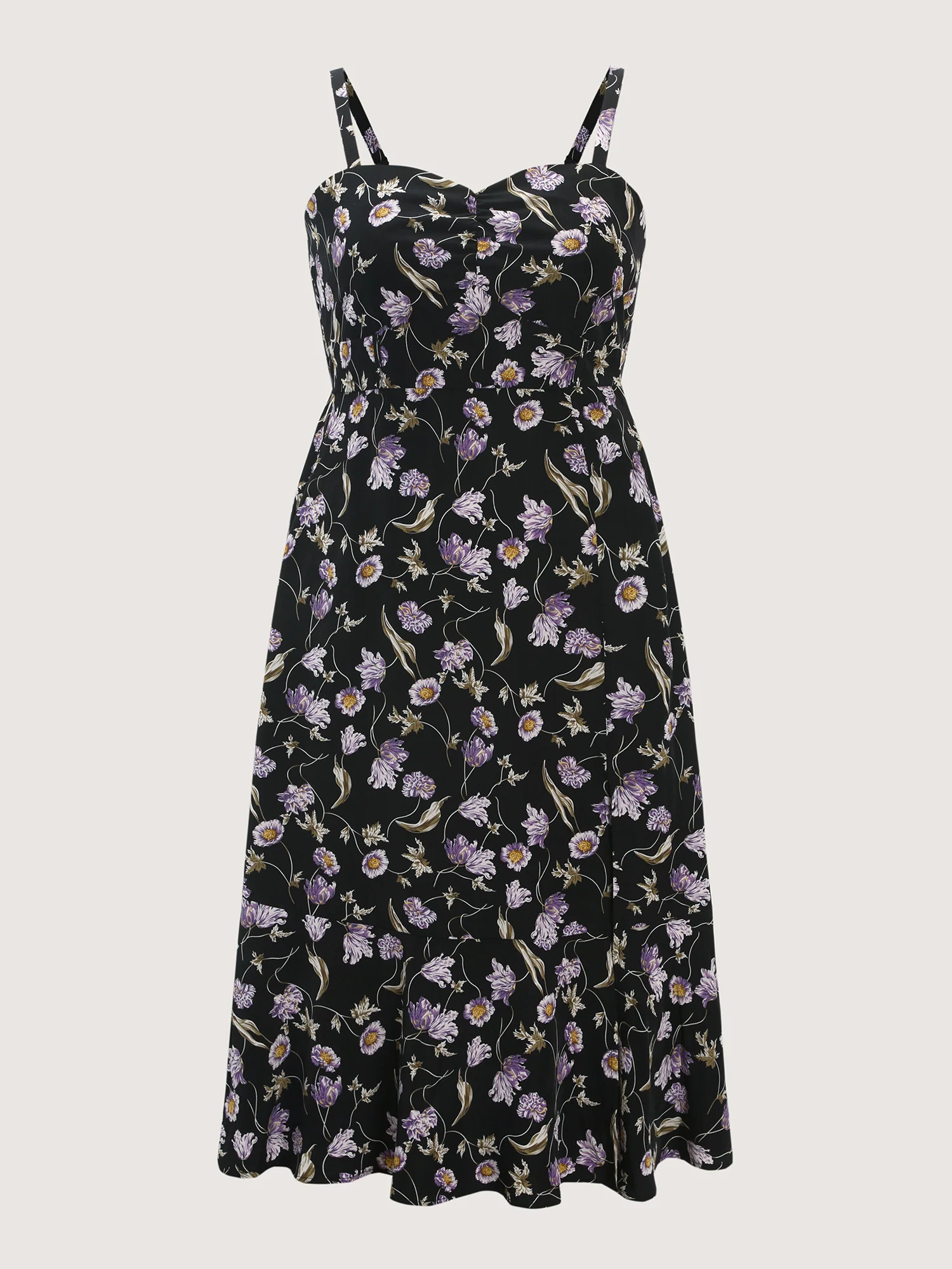 Charming Floral Print Cami Slit Midi Dress - Image 7