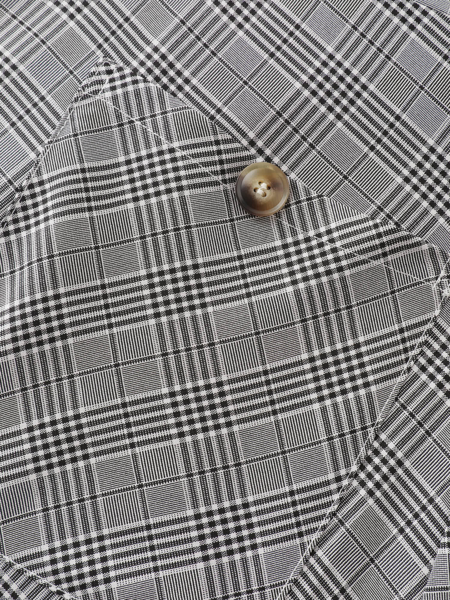 Check Pattern Half-Open Front Midi Dress - Image 6