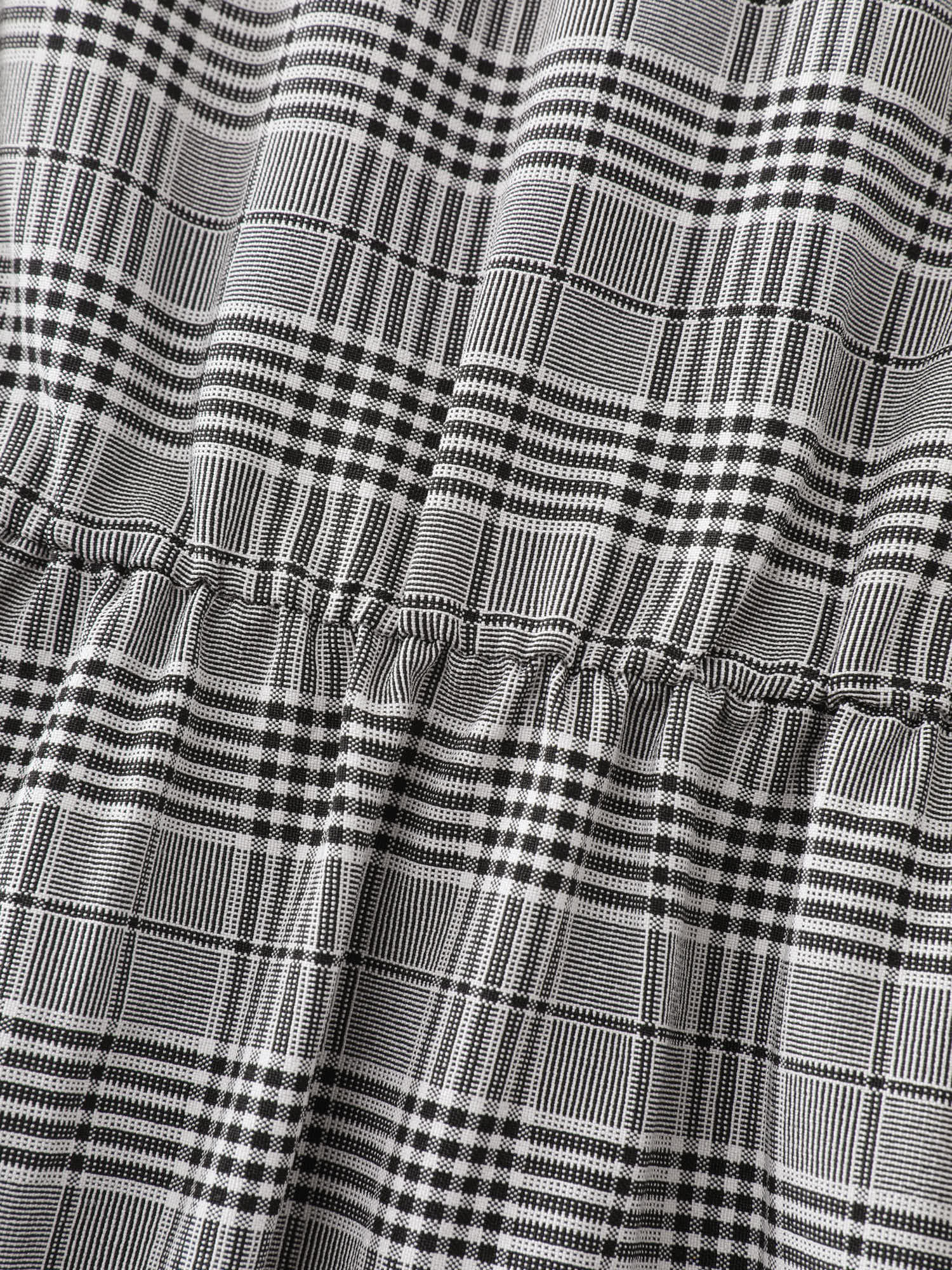 Check Pattern Half-Open Front Midi Dress - Image 7