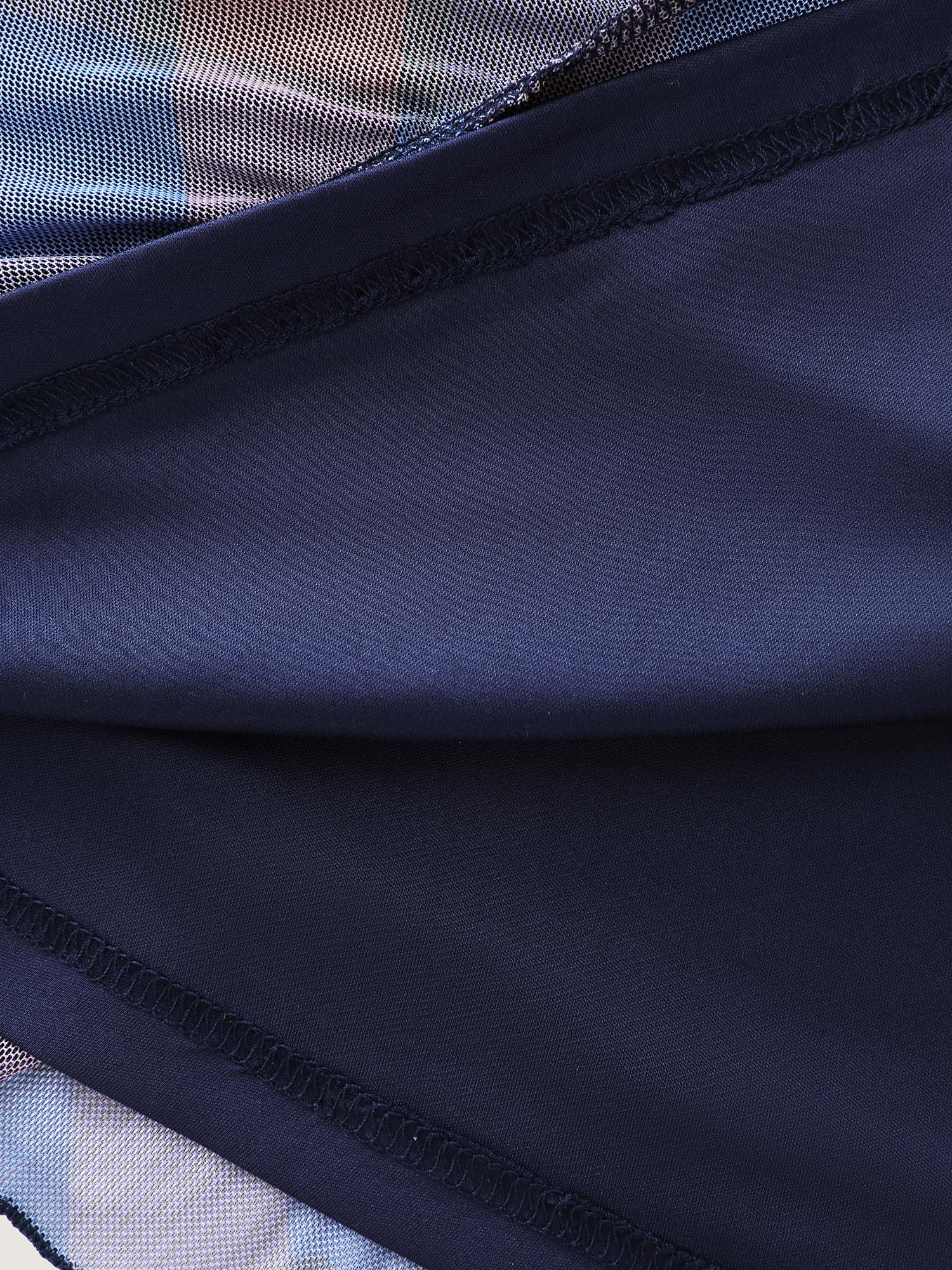 Check Print Cinched Flared A-Line Midi Dress - Image 6