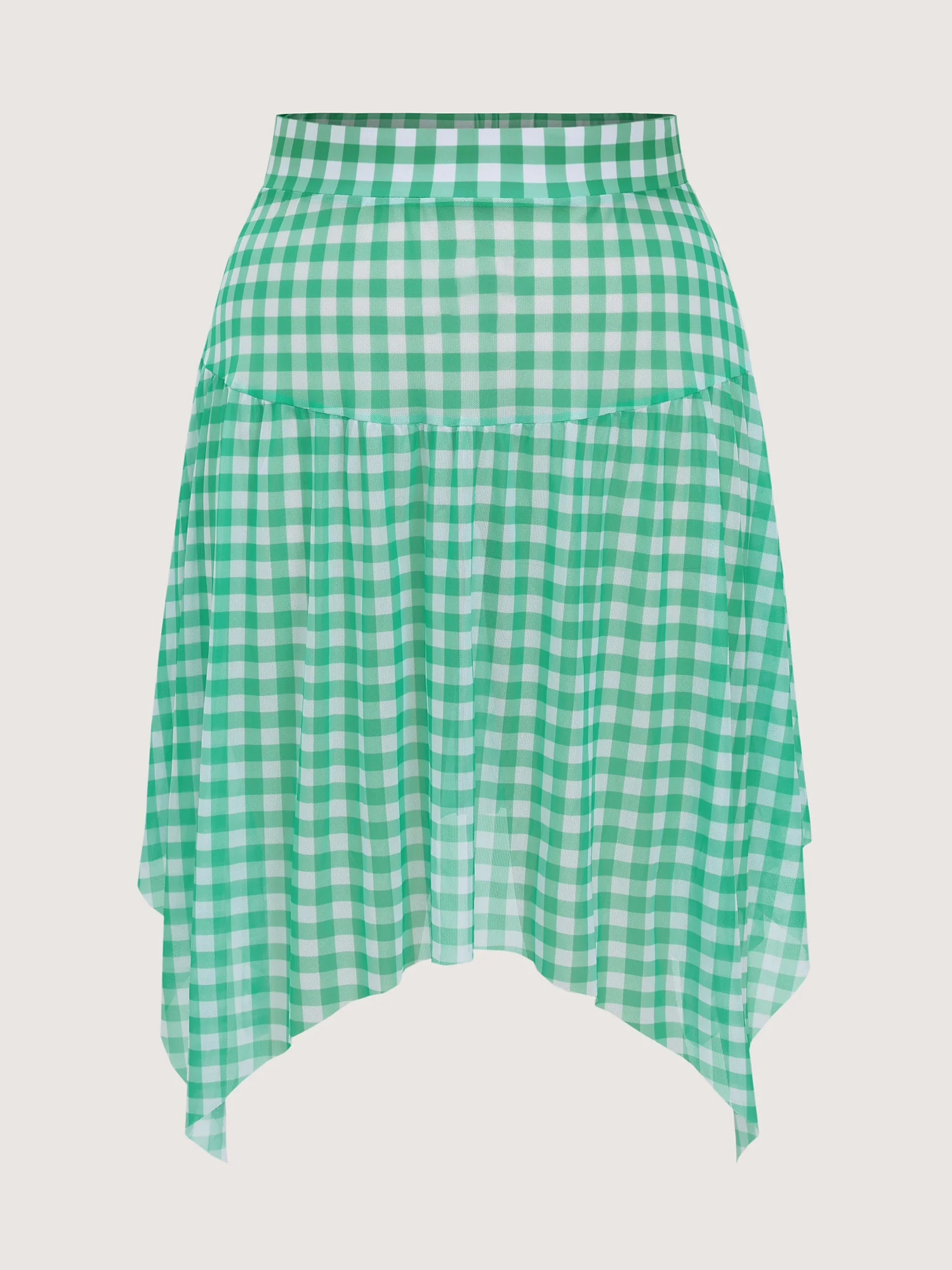 Check Print Cut-Out One-Piece Swimsuit - Image 10