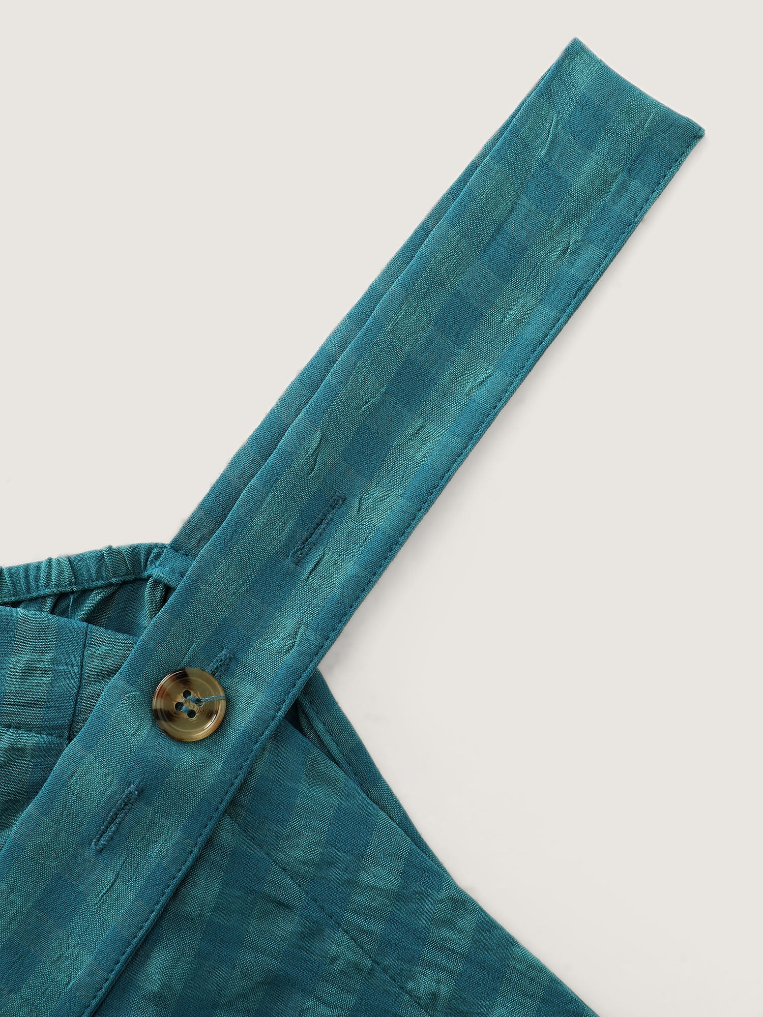 Check Print Pleated Adjustable Overall Jumpsuit - Image 5