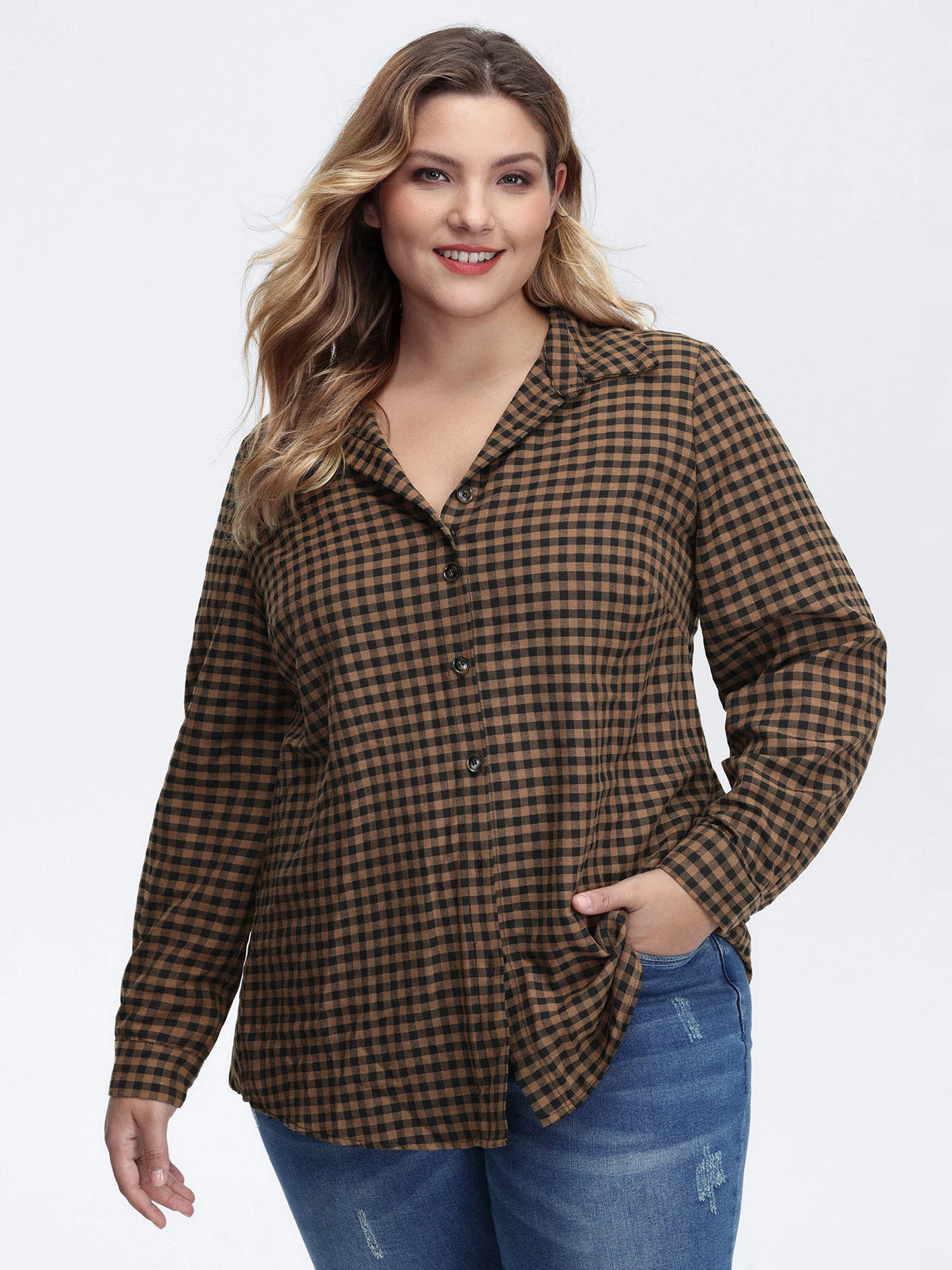 Checkered Button-Down Shirt - Image 4